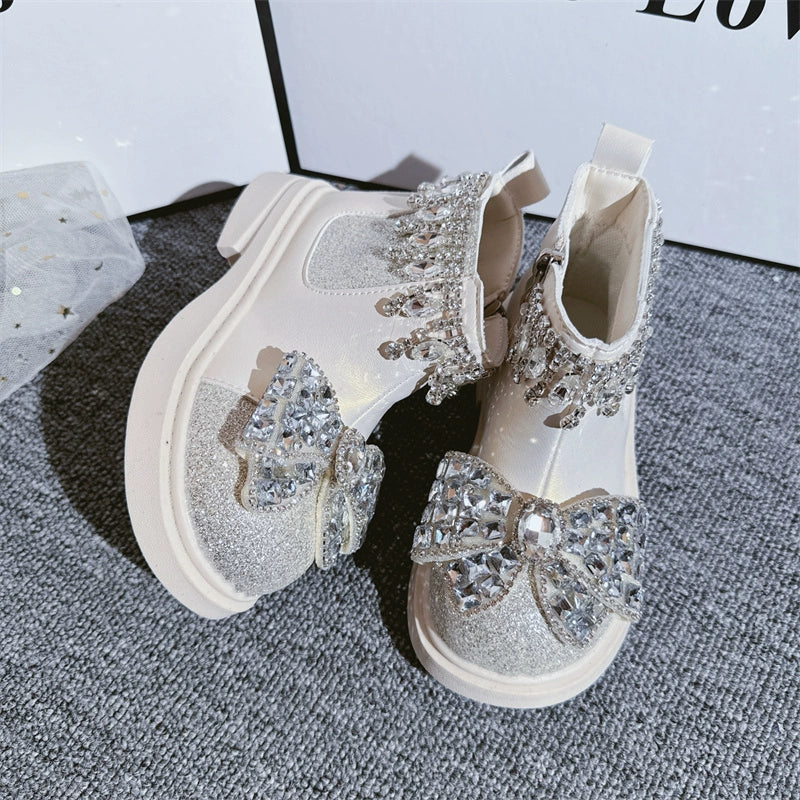 Adorable Winter Boots for Baby Girls - Princess Style Leather Boots for Cold Weather - Perfect for Outdoor Play & Holiday Outfits