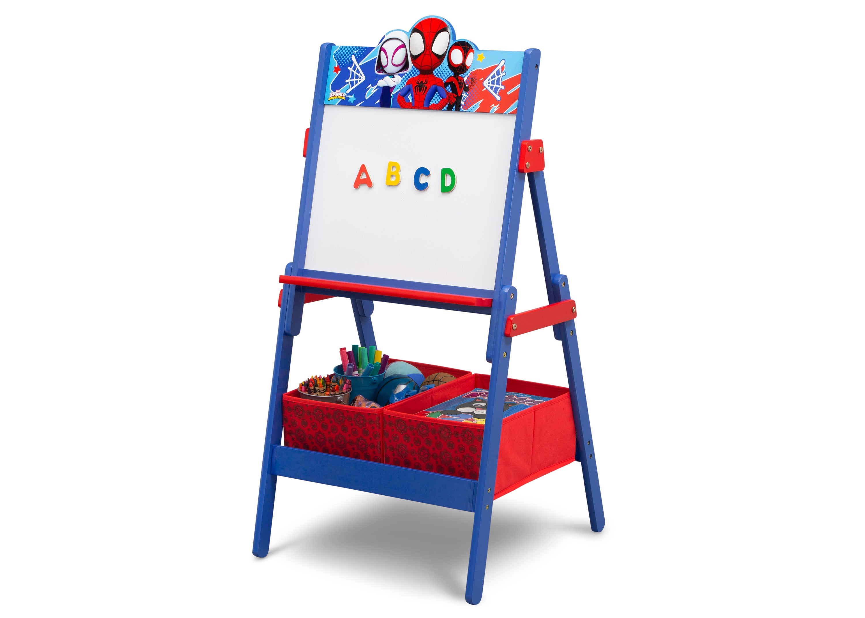 Spidey and His Amazing Friends Wooden Activity Easel with Storage - Kids Art Station for Drawing, Painting & Learning - Perfect for Home, Classroom & Playroom