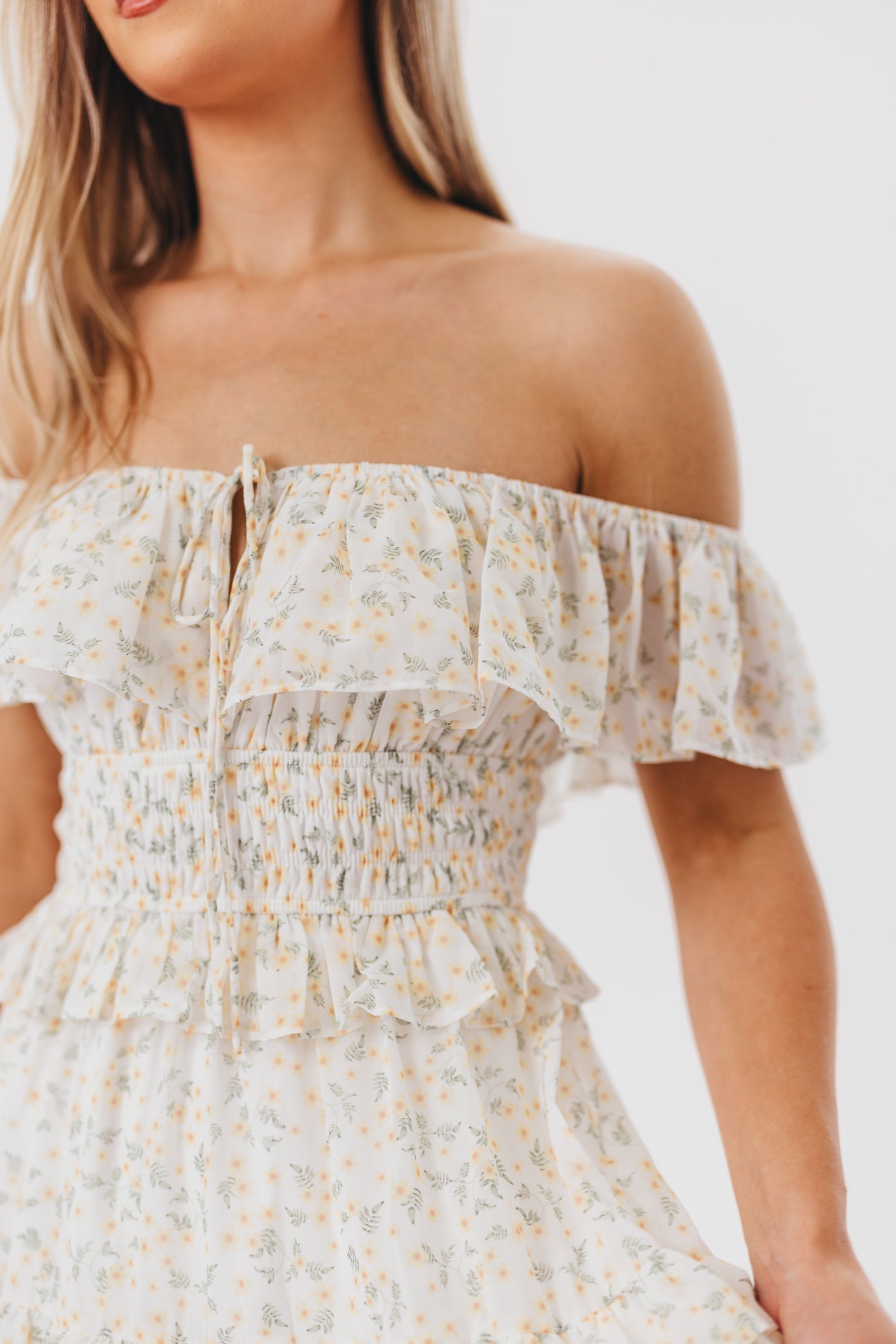 Astrid Ruffle Detail Maxi Dress - Yellow Floral Maternity Dress for Pregnancy | Bump Friendly, Comfortable & Stylish for Baby Showers, Maternity Photos & Summer Occasions