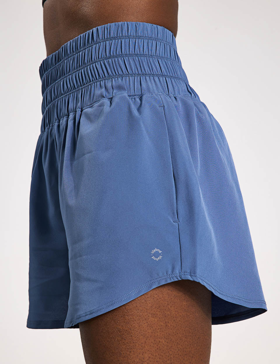 Bronte Running Shorts for Women - Dusty Blue Athletic Shorts for Running, Workout & Gym - Lightweight & Breathable Comfort