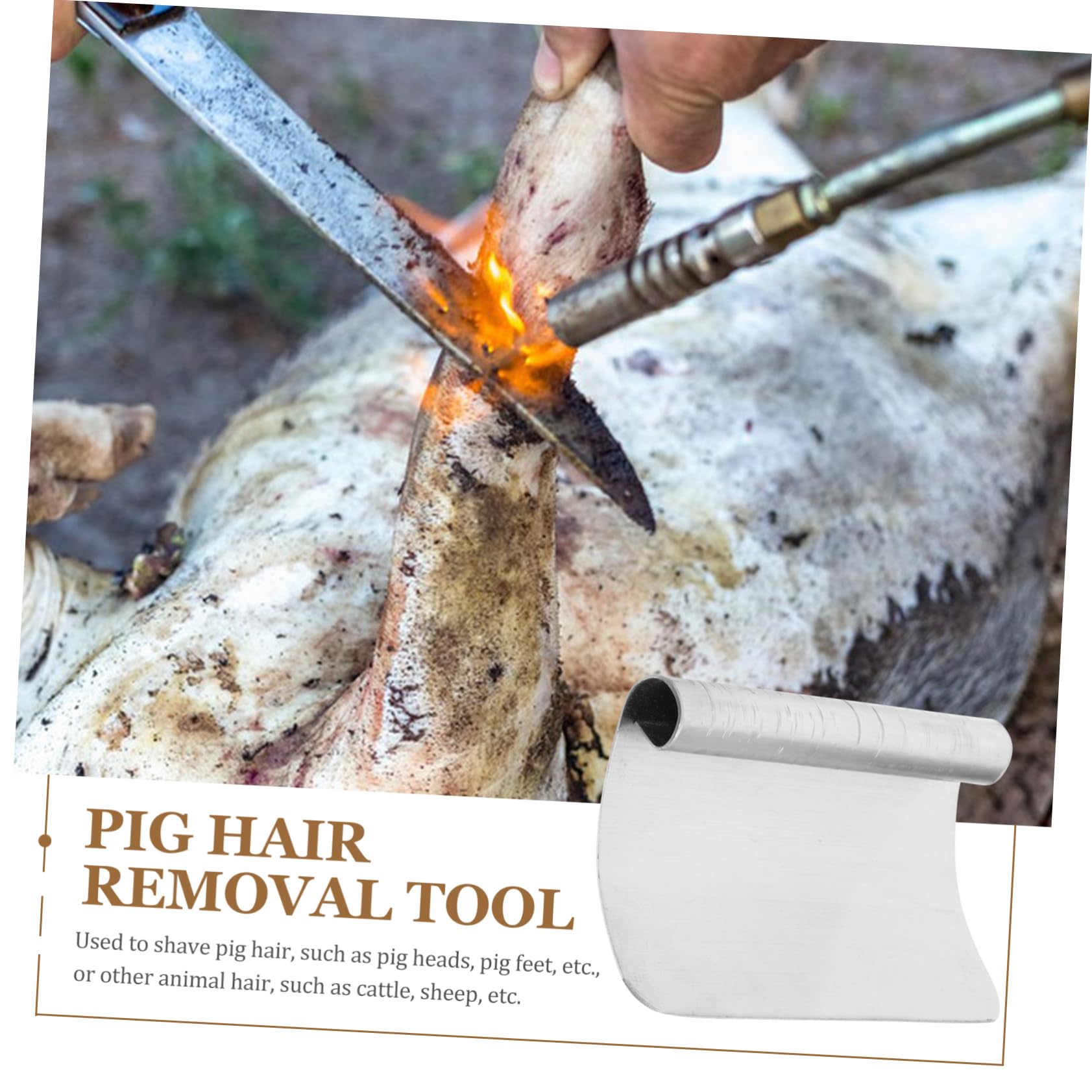 Operitacx 2-Pack Premium Manganese Steel Pig Hair Scraper - Multi-Functional Livestock & Animal Hair Remover Tool for Cats, Pork, and Meat - Durable Kitchen Gadget for Professional & Home Use - Perfect for Butchers, Farmers, and Pet Grooming