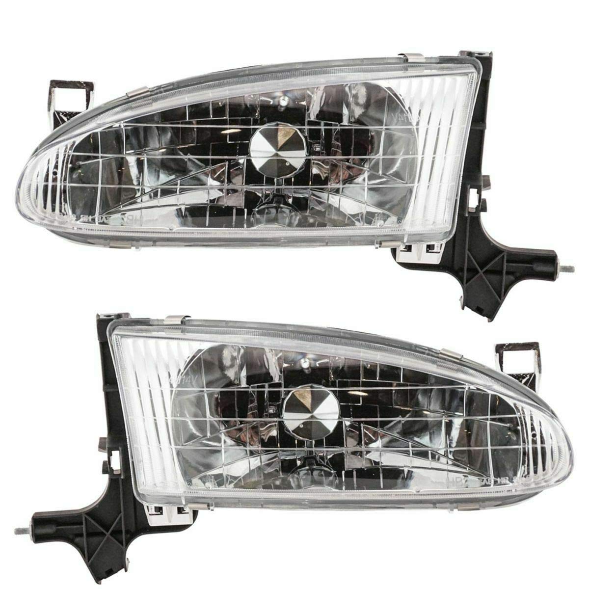 98-02 Chevy Prizm Replacement Headlights - Left & Right Pair Set - Durable OEM-Style Headlamps - Perfect for Night Driving & Off-Road Use