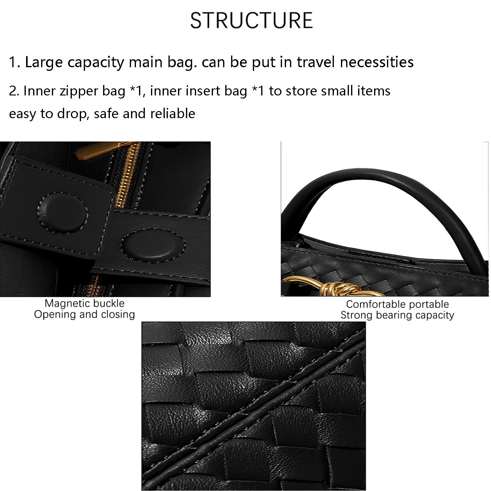 Stylish Woven Tote Bag for Women - Boho Shoulder Bag with Top Handle & Crossbody Strap | Perfect for Shopping, Beach, Work & Travel Accessories