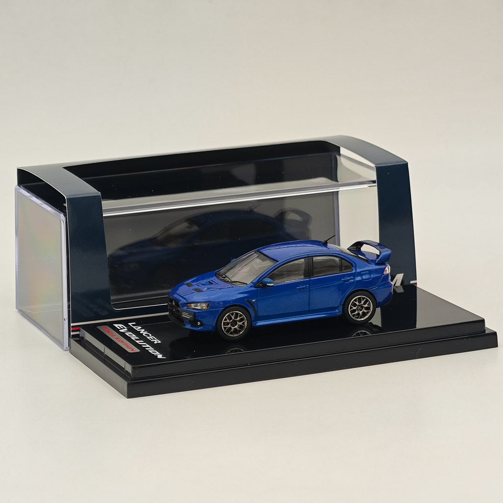 1/64 Mitsubishi Lancer Evolution X Final Edition Diecast Model Car with Engine Display - Lightning Blue Mica - Limited Collector's Edition (HJ642053ABL) | Perfect for Car Enthusiasts, Model Collectors, and Display Shelves