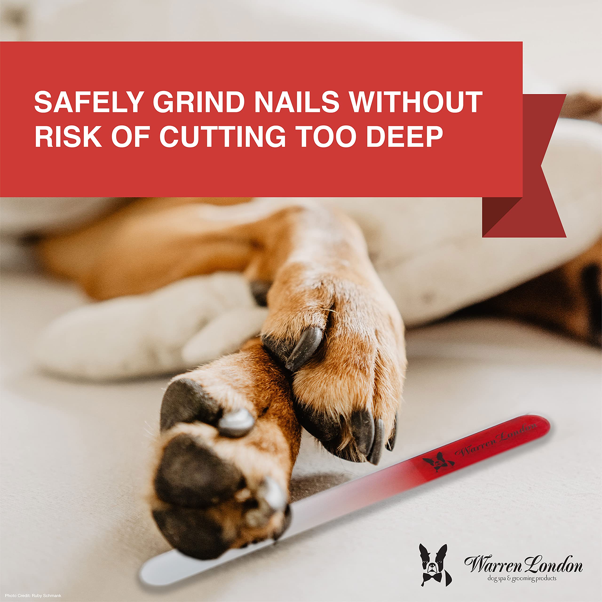 Warren London Glass Dog Nail File - Premium Sandblasted Pet Nail Clipper for Safe & Gentle Dog Grooming - Perfect for At-Home Dog Nail Care & Trimming - Ideal for Small, Medium & Large Dogs