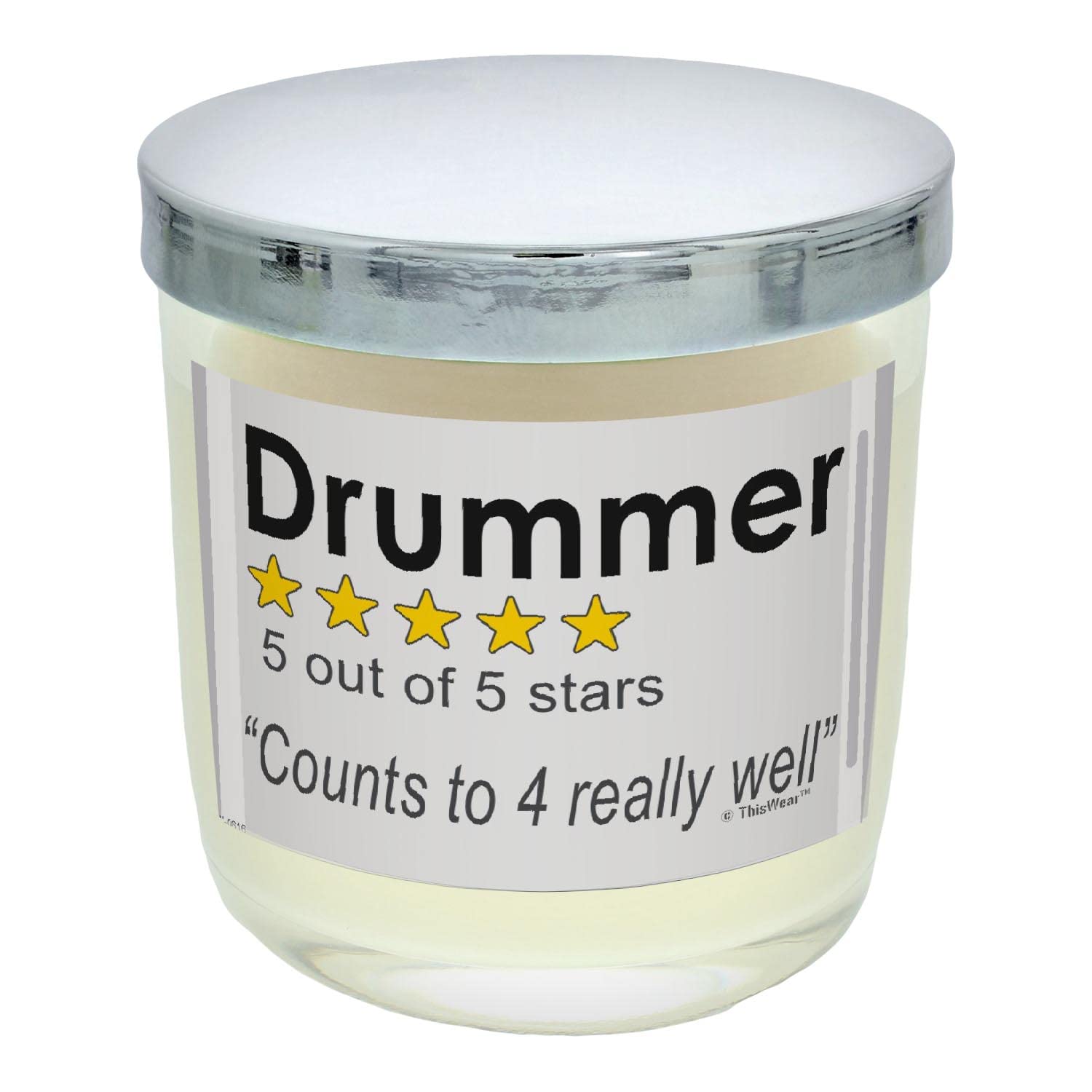 Premium Scented Candle Jar for Drummers - Cinnamon Aroma Gift for Men, Musicians & Music Lovers - Perfect for Home Decor, Relaxation & Drum Practice Spaces