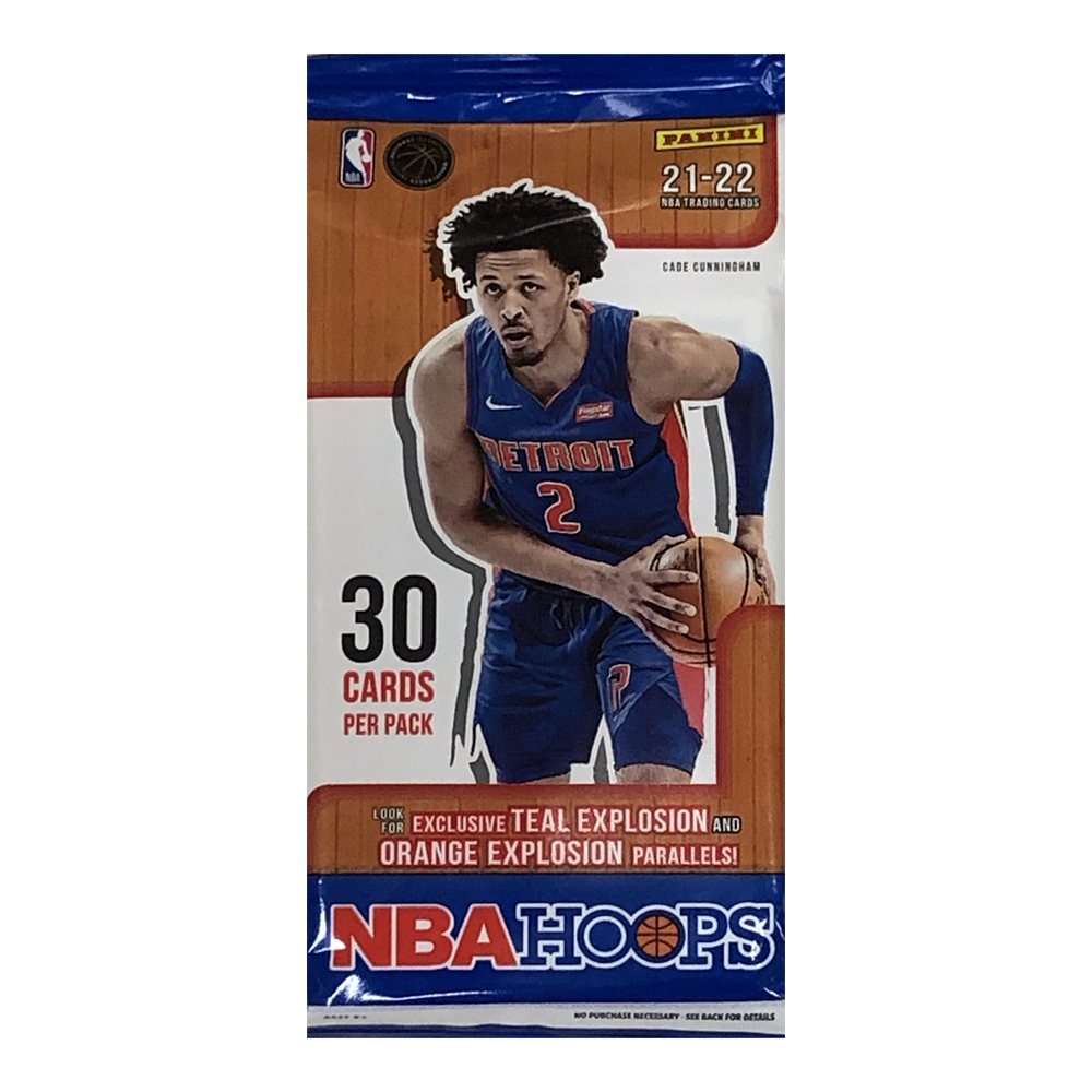 2021-22 NBA Hoops Basketball Trading Cards Cello Pack - Collectible Sports Cards for Fans & Players - Perfect for Gifts, Trading, and Memorabilia Collections