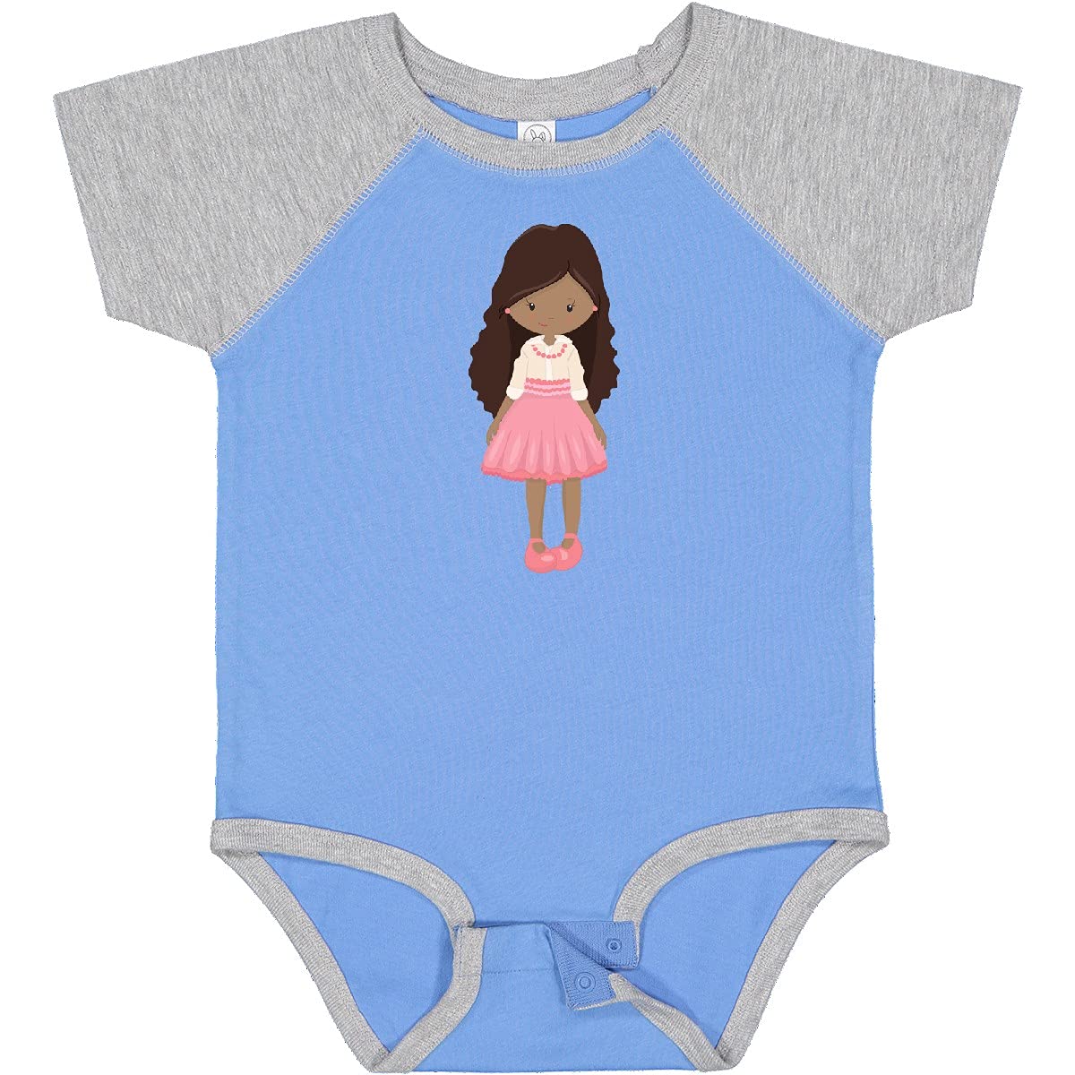 Inktastic African American Girl Fashion Baby Bodysuit with Pink Pearls - Perfect for Casual Wear, Family Photos & Special Occasions