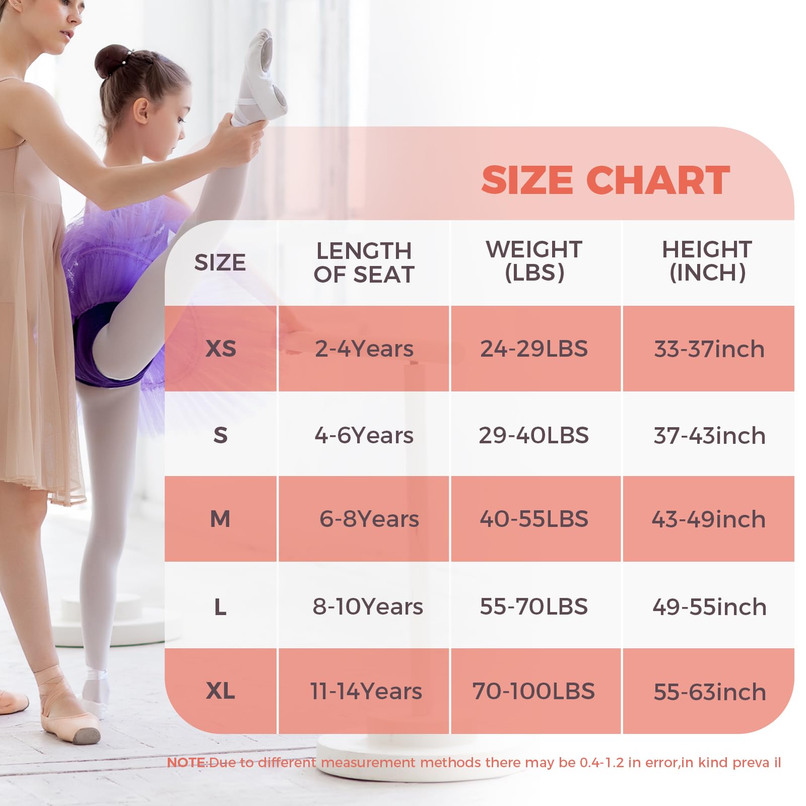 Buauty Girls Ballet Dance Tights - Ultra Soft Footed Leggings for Toddler, Little & Big Kids - Perfect for Ballet Practice, Recitals & Dance Classes