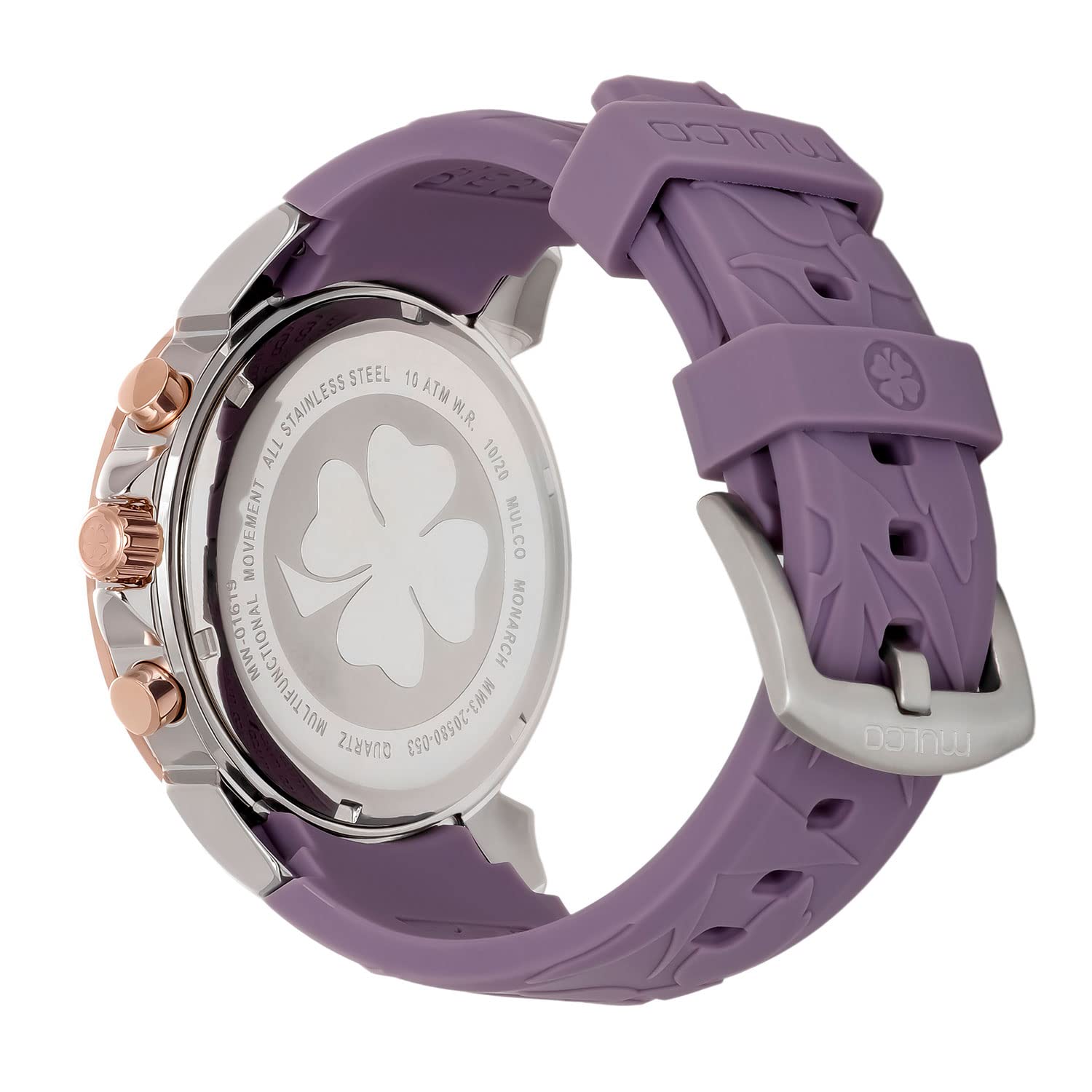 Luxury MULCO Women's Watches - Silver Stainless Steel Case with Silicone Band, Mother of Pearl & Rose Gold Diamond Dial, Quartz Movement, Waterproof - Perfect for Office, Party & Everyday Wear
