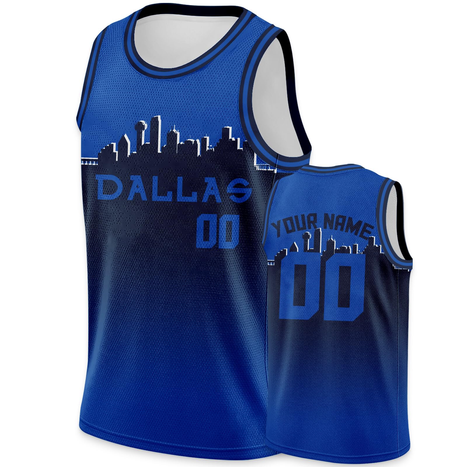 Custom Basketball Jerseys for Men, Women & Youth - Personalized Name & Number - Silhouette Gradient Design - Team Uniforms for Streetball, League Games & Fan Gear