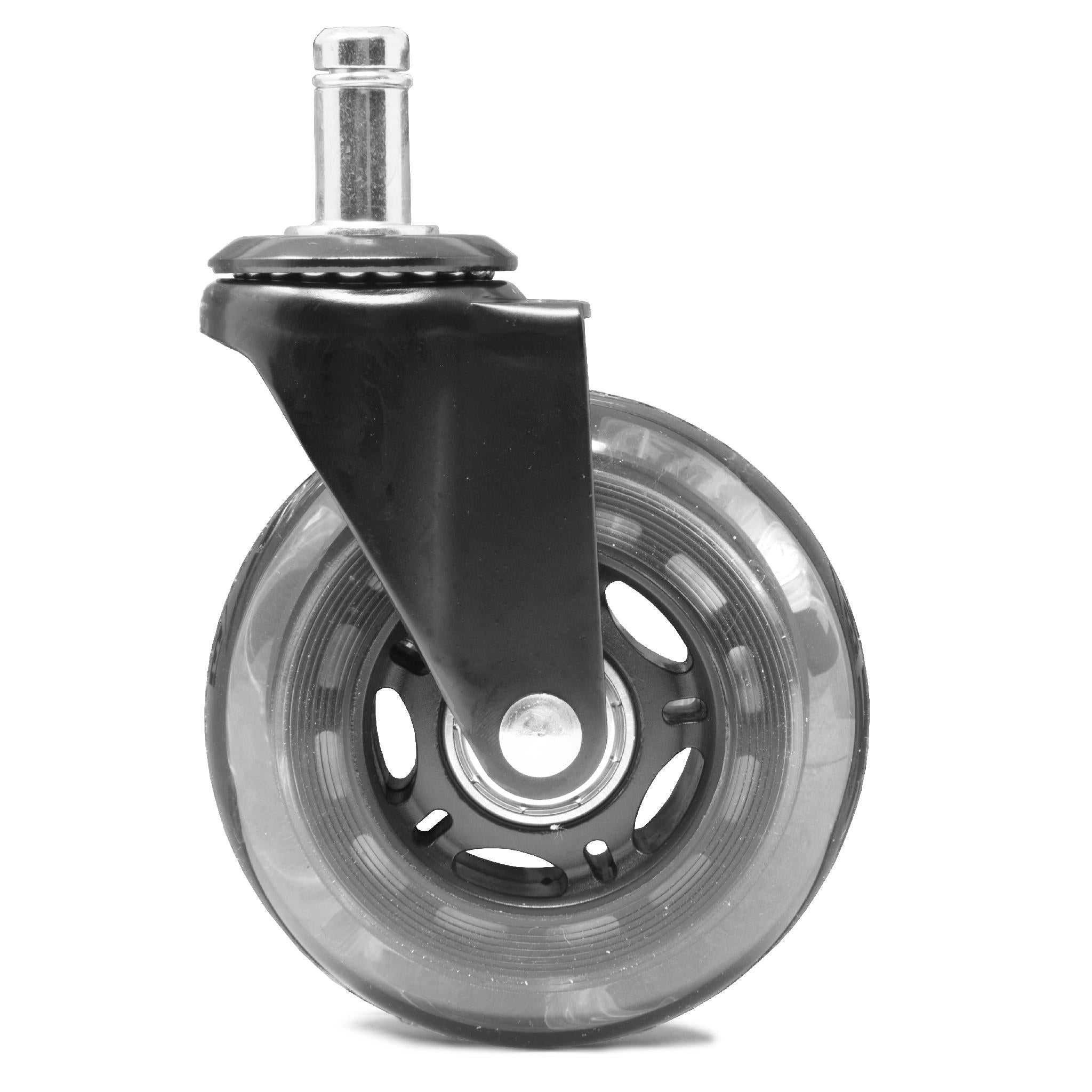 WEN CA305W 3 Inch Heavy Duty Polyurethane Replacement Caster Wheels for Office Chairs - 5 Pack - Smooth Rolling & Floor Protection for Hardwood, Tile & Carpet
