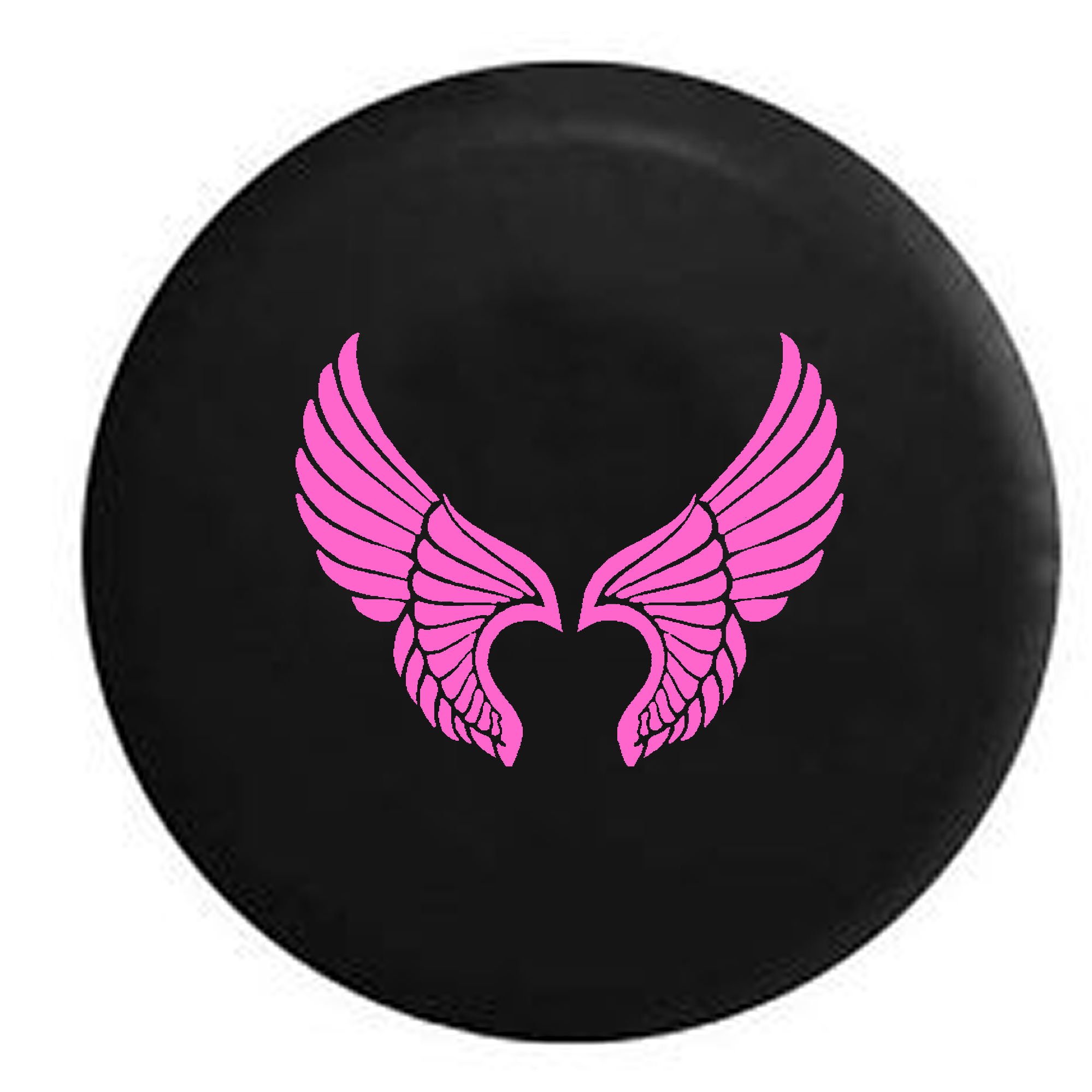 American Educational Pink Angel Fairy Motorcycle Wings Vinyl Tire Cover for Girls - 29 Inch Black Spare Tire Protector - Perfect for Motorcycle Enthusiasts & Road Trips