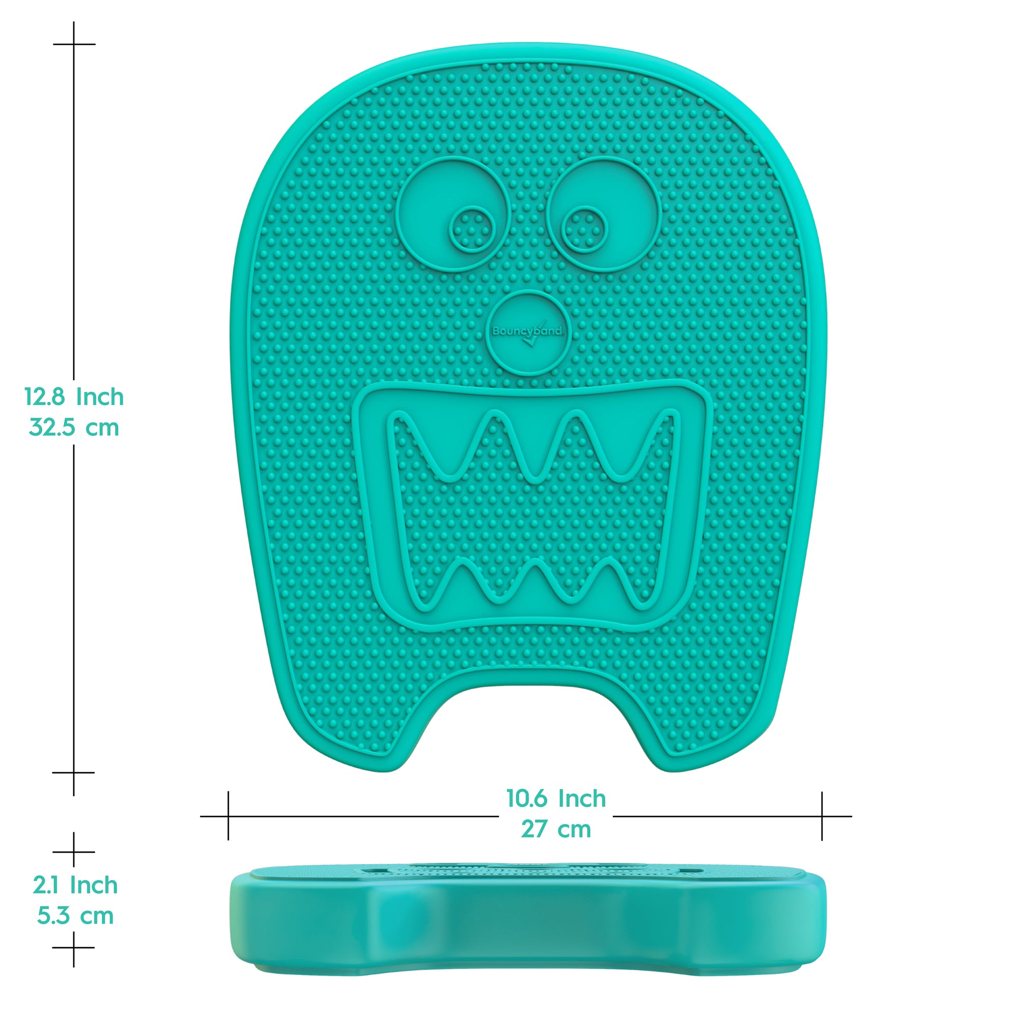 Bouncyband Wiggle Seat Sensory Cushion for Kids - Mint Monster Design | Improves Focus & Calms Fidgeting | Perfect for Classroom, Home & ADHD Therapy Use