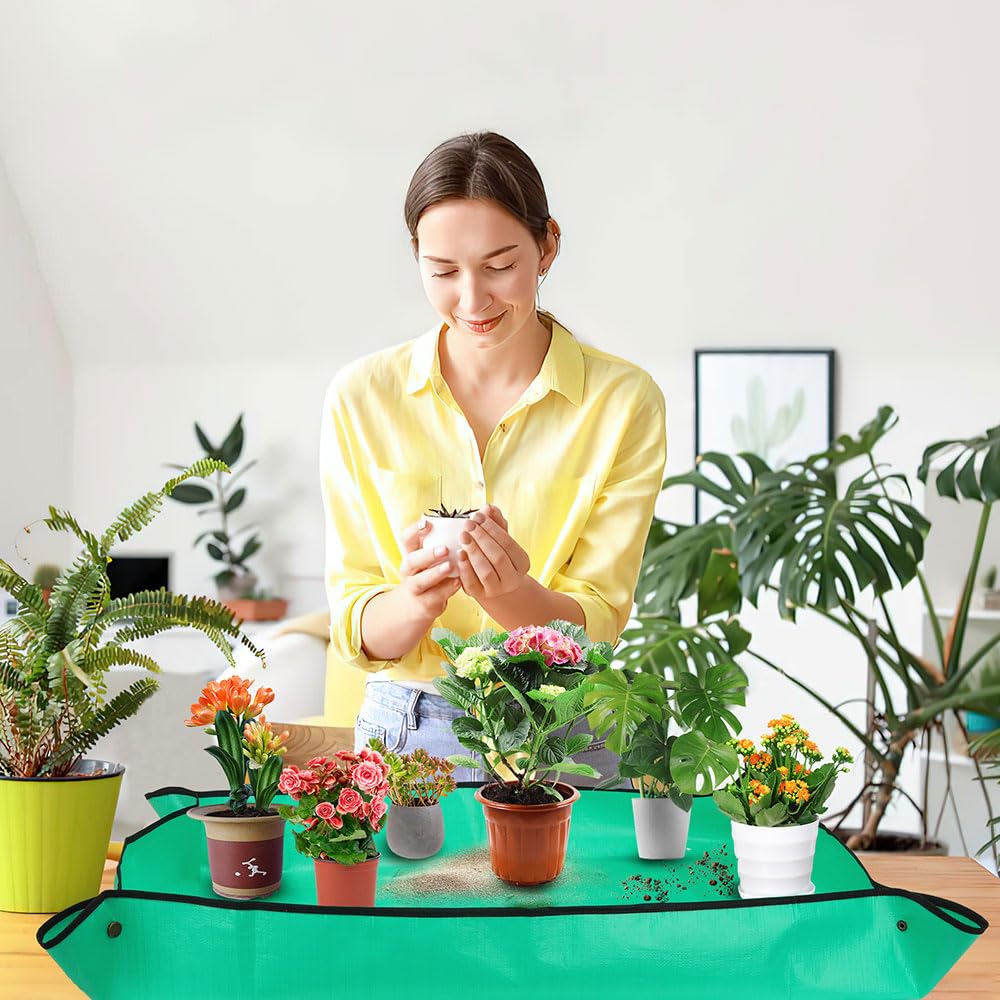 **Large 26x26 Inch Reusable Plant Repotting Mat - Waterproof Gardening Mat for Indoor & Outdoor Plants, Perfect Gardening Gift for Women, Essential Garden Tool Set & Supplies**    *(Ideal for Transplanting, Potting, Seed Starting & Keeping Your Workspace Clean - Great for Home Gardeners & Plant Lovers!)*