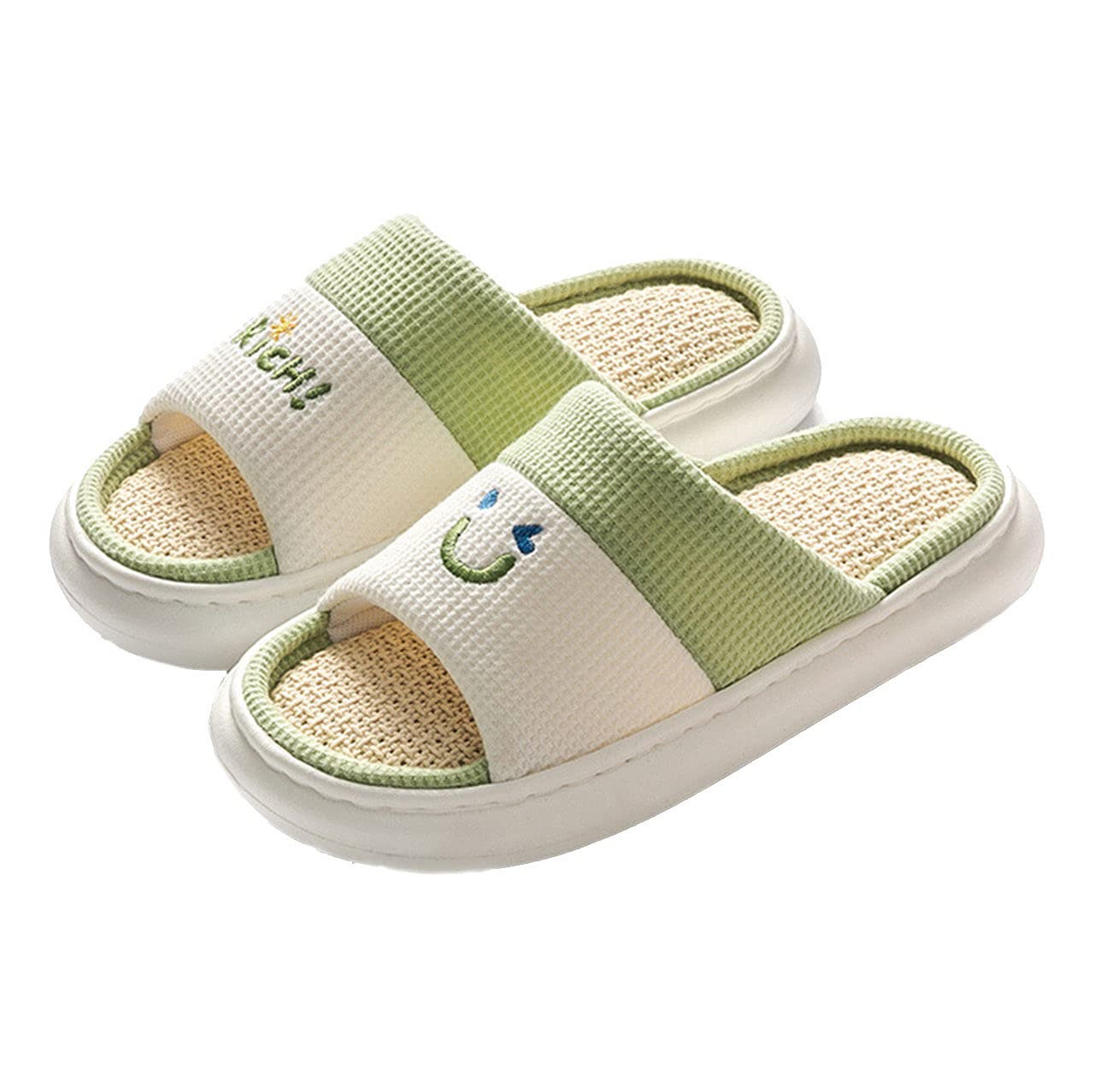 Four Seasons Women's Home Slippers - Indoor/Outdoor Comfortable Cotton Linen House Shoes with Thick Sole for Spring & Autumn - Perfect for Relaxing at Home, Lounging, and Light Outdoor Use