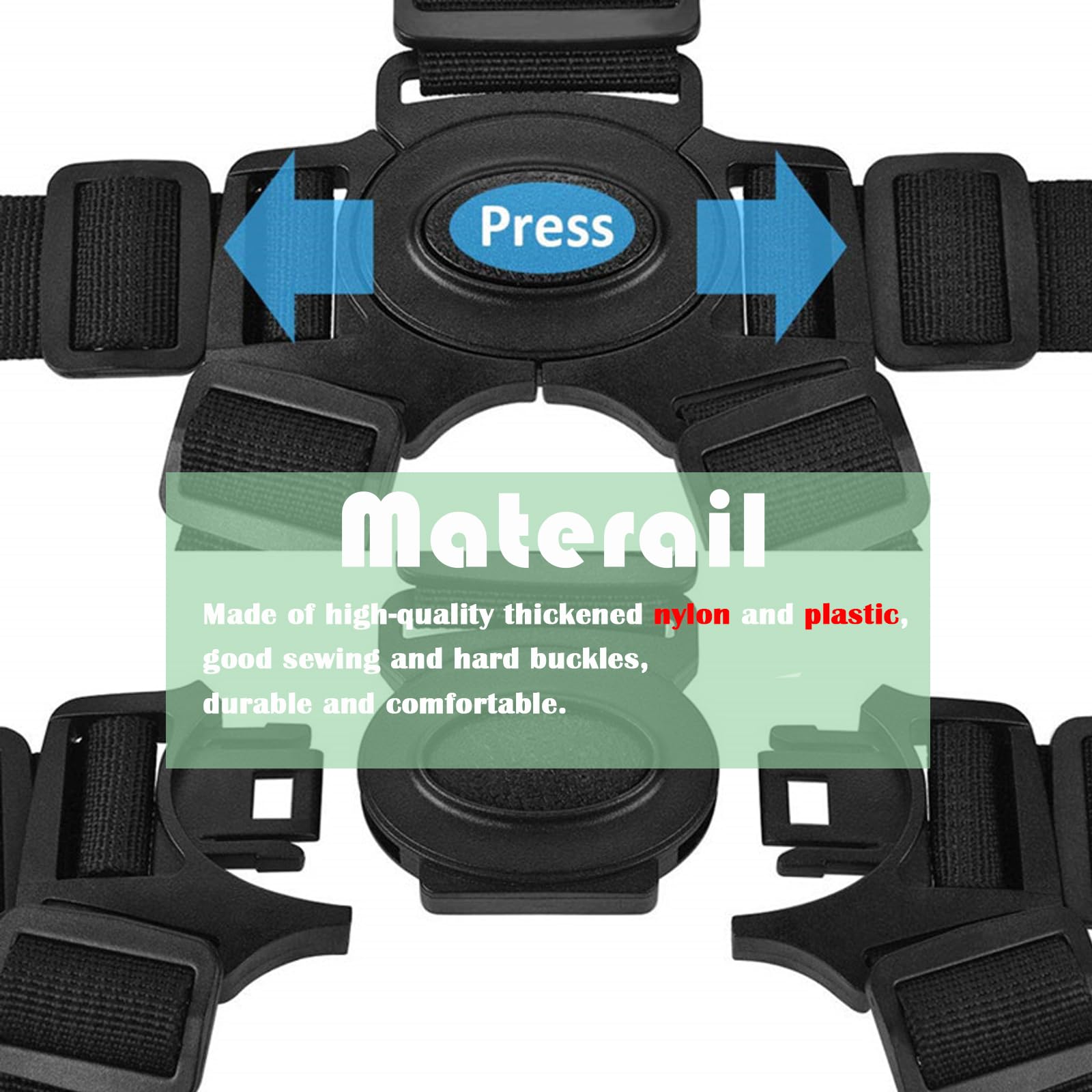 5-Point Safety Harness for Baby Strollers & High Chairs - Adjustable Pushchair Pram Buggy Strap with Shoulder Belts | Secure Infant Protection for Travel, Dining & Outdoor Activities