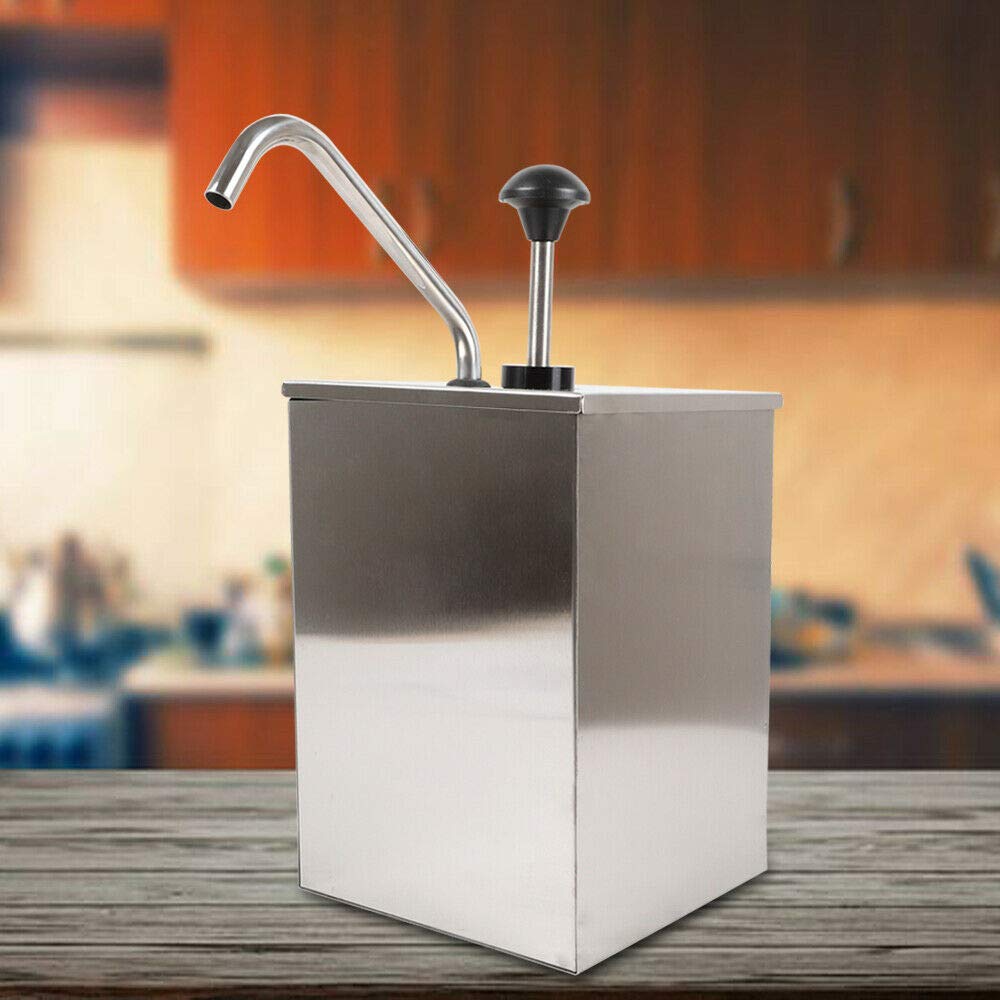 Stainless Steel Sauce Pump Dispenser with 4L Removable Tanks - Condiment Pump for Ketchup, BBQ Sauce, Salad Dressing, Jam & Seasoning - Perfect for Restaurants, Bars, Home Kitchens & Outdoor BBQs