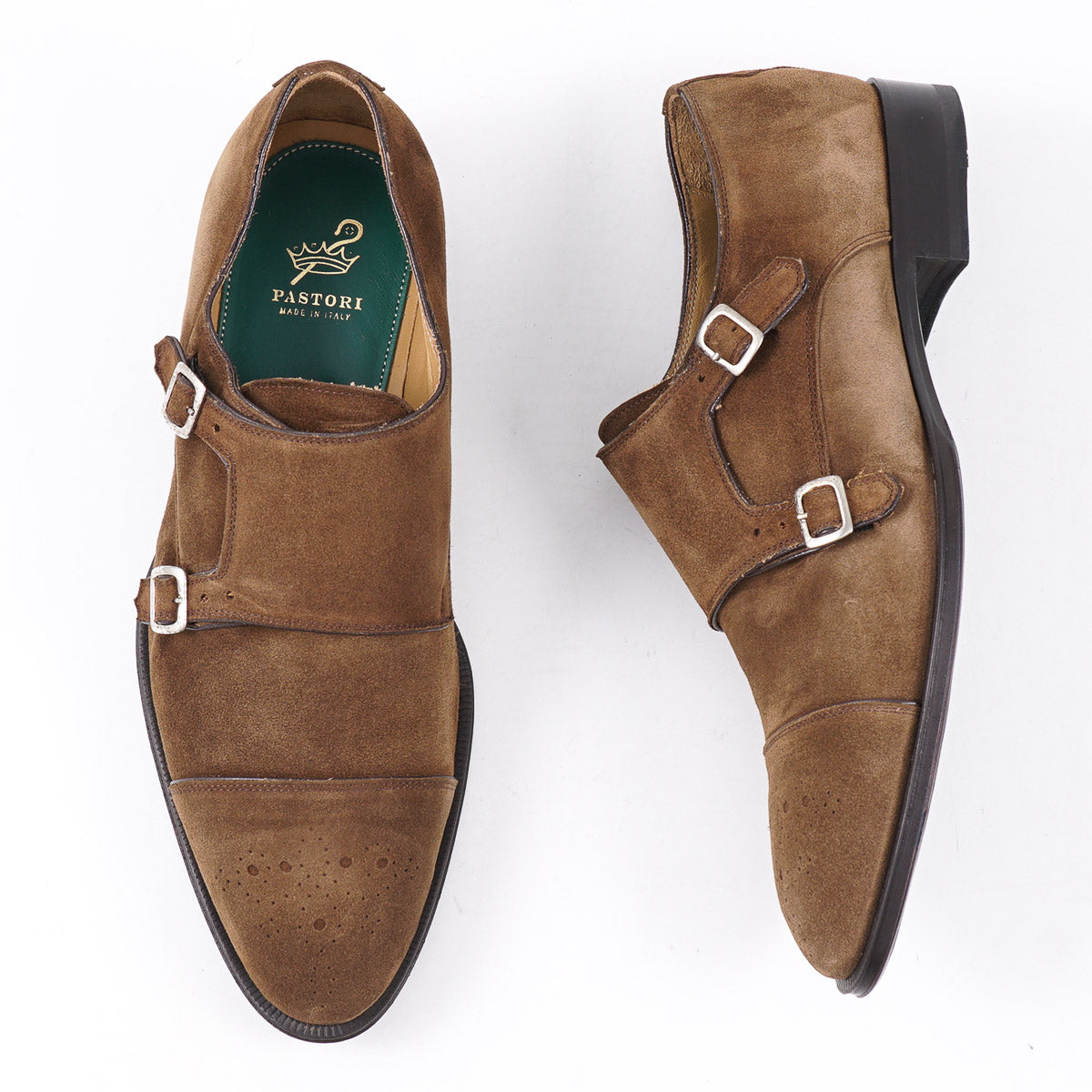 Pastori 'Romulus' Suede Monk Strap Shoes for Men - Premium Italian Leather Dress Shoes for Business & Formal Occasions