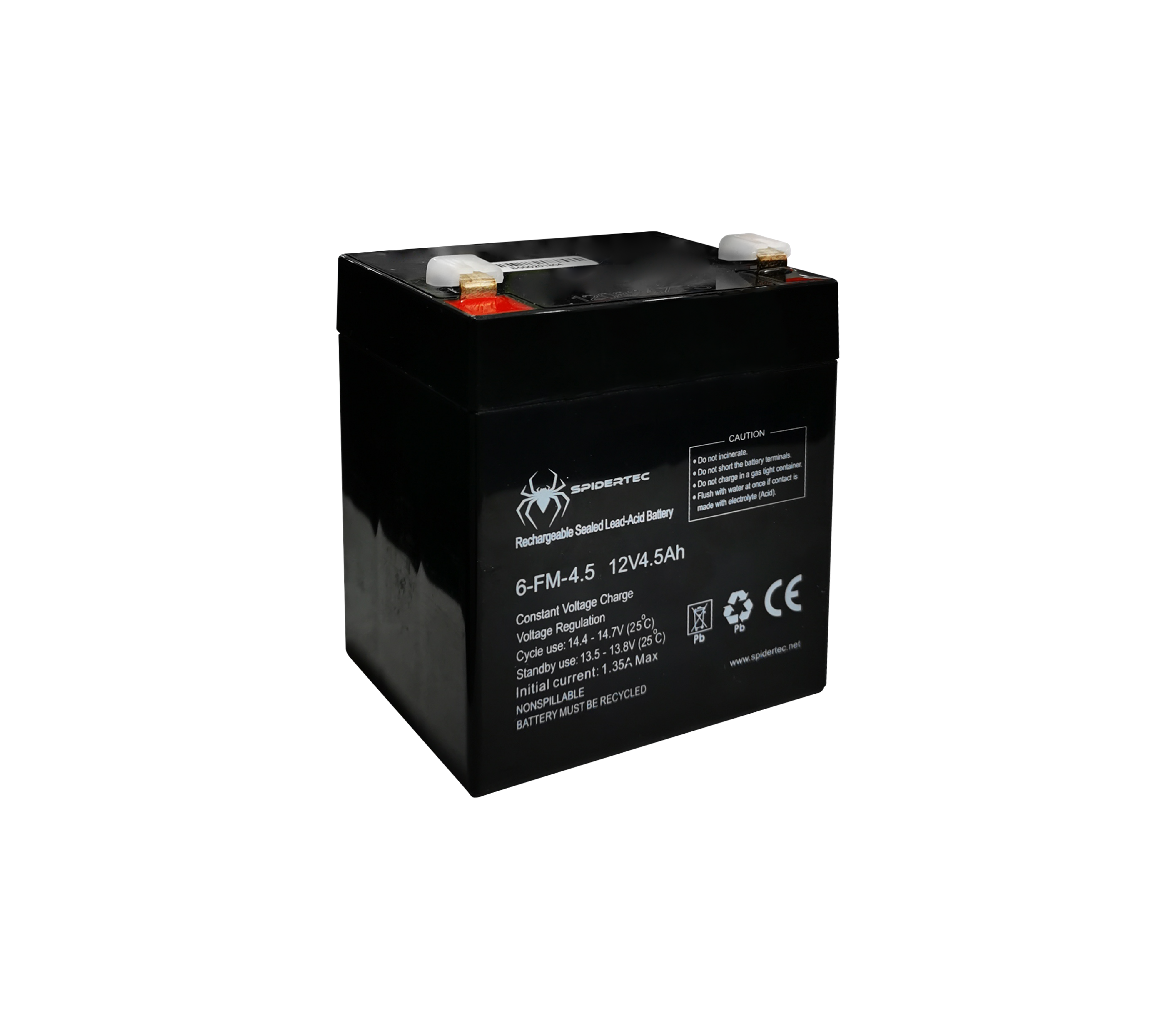 12V 4.5AH Rechargeable UPS Battery by Spidertec - Backup Power Supply for Home Office, Security Systems & Emergency Lighting