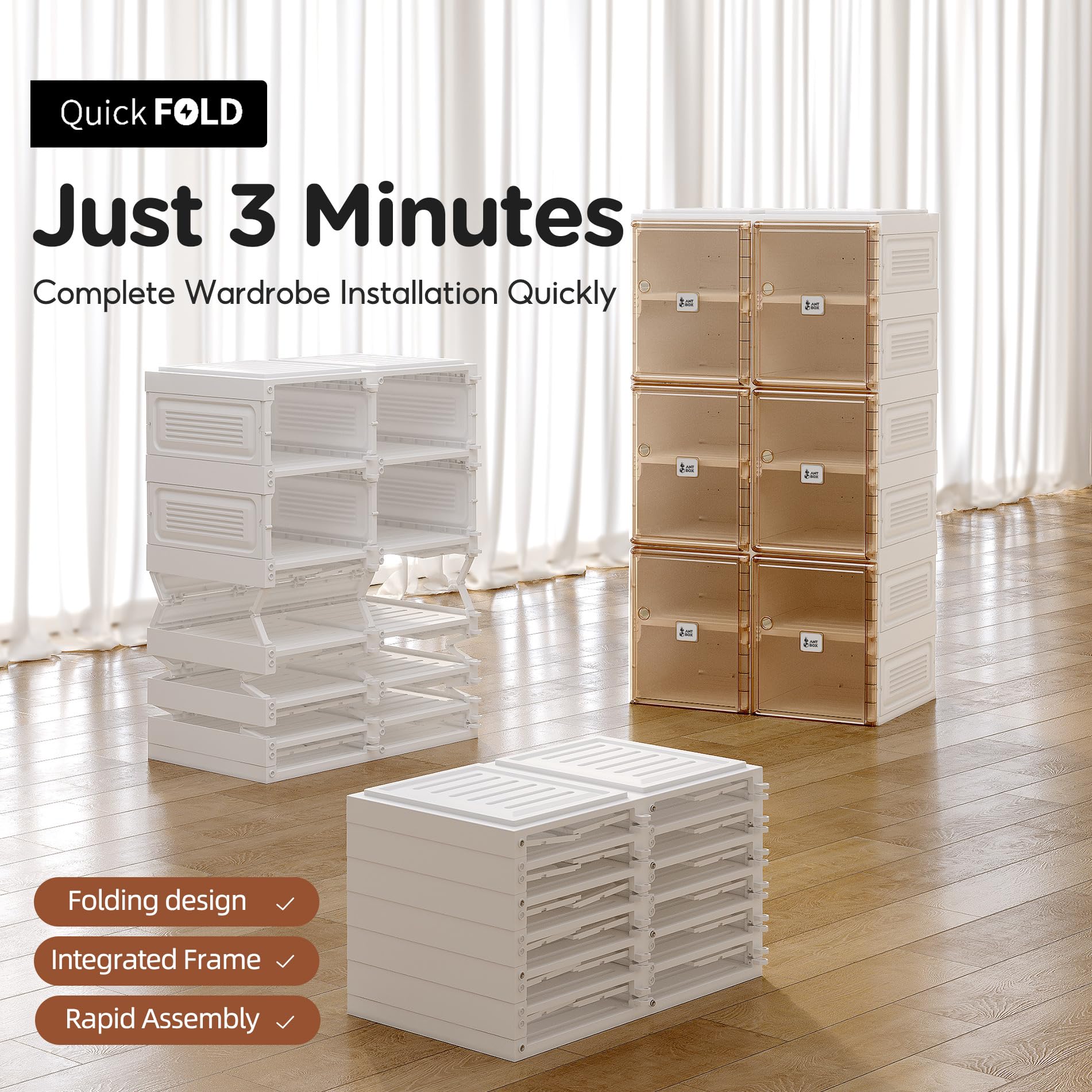 Portable Folding Shoe Organizer with Magnetic Clear Door - 6-Tier Sneaker Storage Cabinet for Closet, Sturdy & Easy Assembly (12 Grids) - Perfect for Small Spaces, Dorm Rooms & Apartment Organization