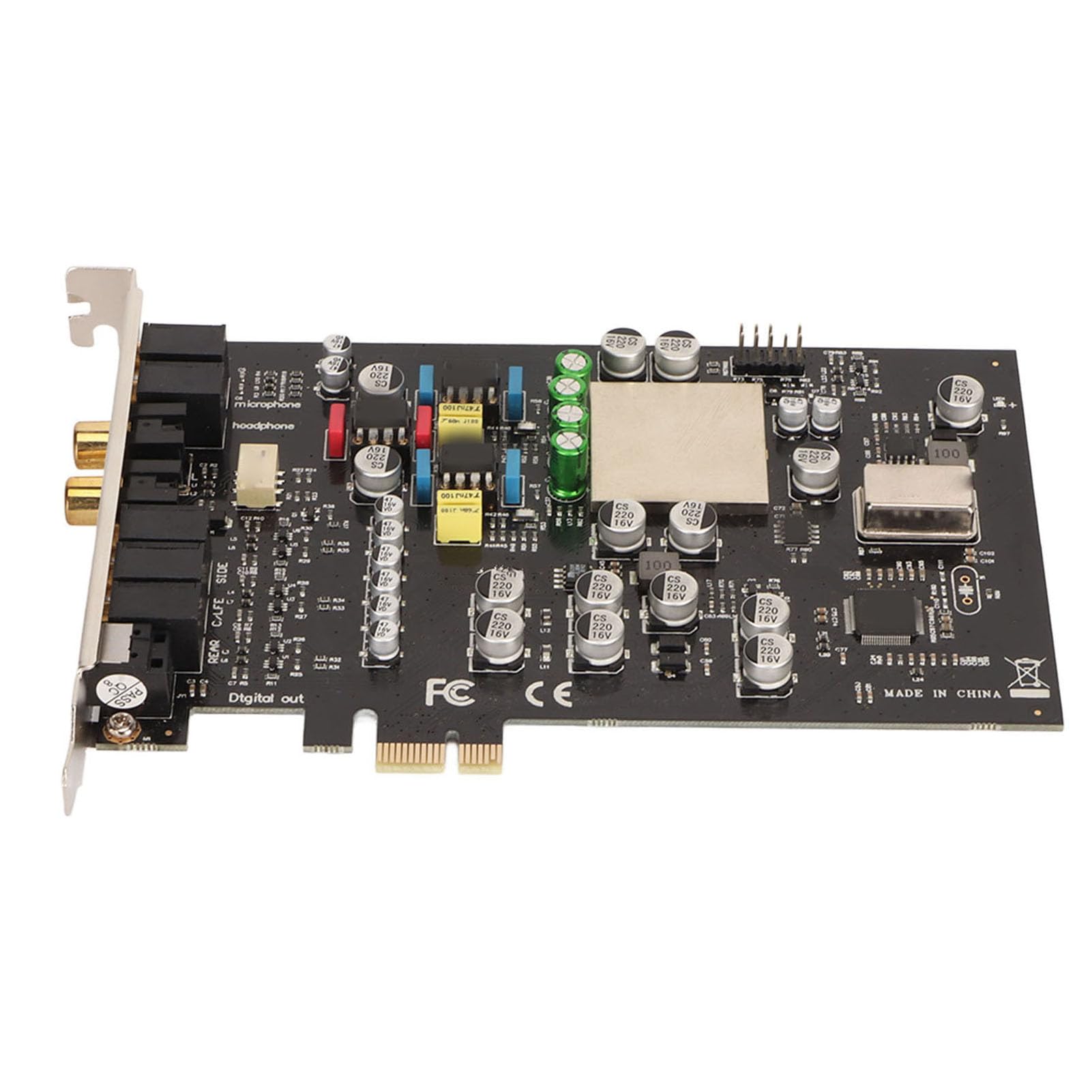 5.1 Channel Internal Sound Card with CM8828/CM9882A Chip - 24 Bit 192KHz PCI Express Audio Adapter for PC Gaming, Music Production & Home Theater Systems