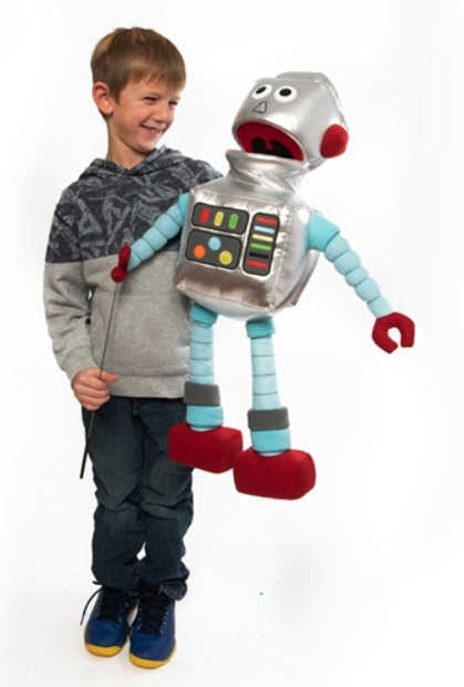 Rodney Robot Large 75cm Hand Puppet - Interactive Plush Toy for Kids, Storytelling & Educational Play - Perfect for Classroom, Birthday Parties & Family Fun (Code 35)
