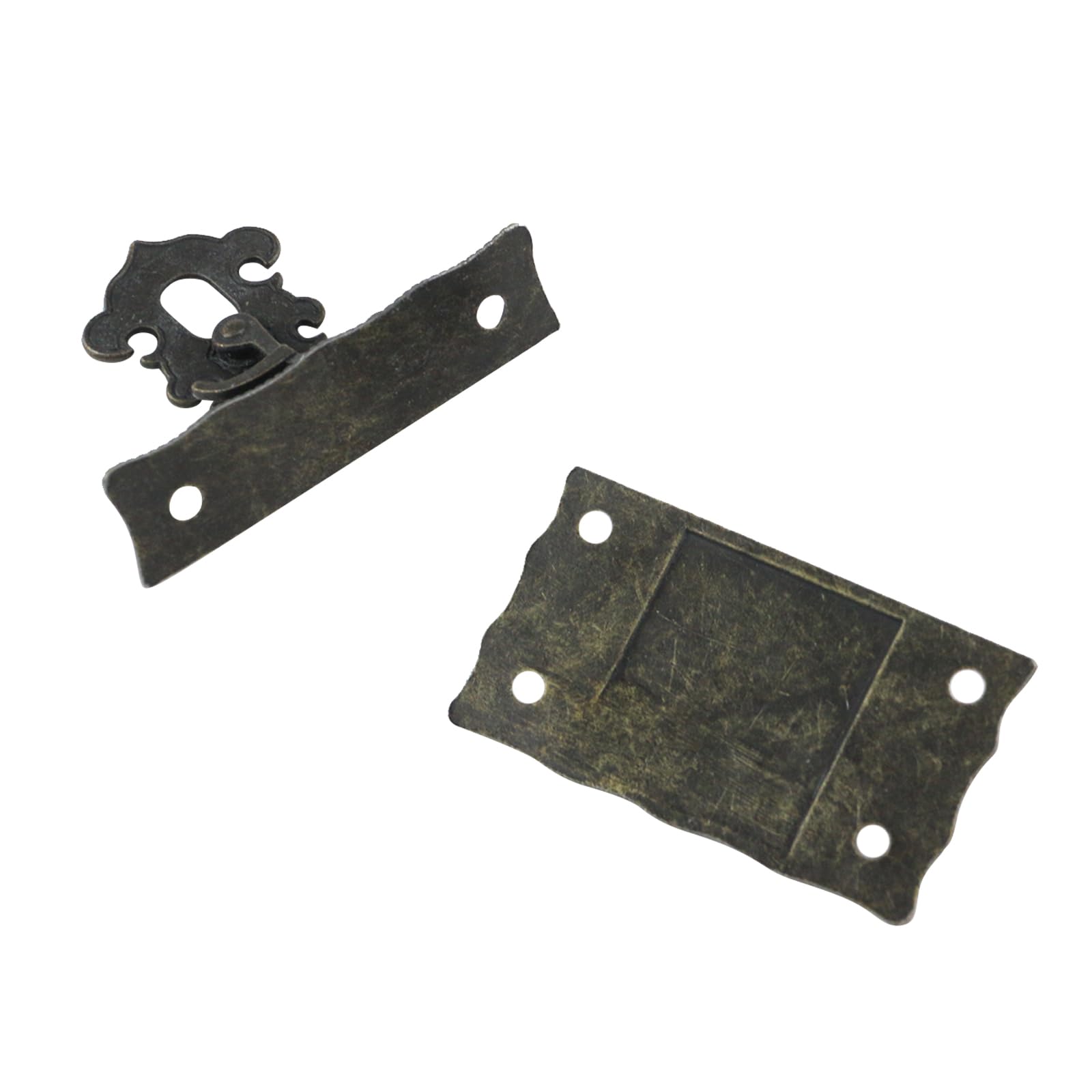 Antique Bronze Hasp Clasp Latch - Vintage Wooden Box Lock Buckle with Screws (Pack of 5) - Perfect for Jewelry Boxes, Chests, Cabinets & DIY Craft Projects