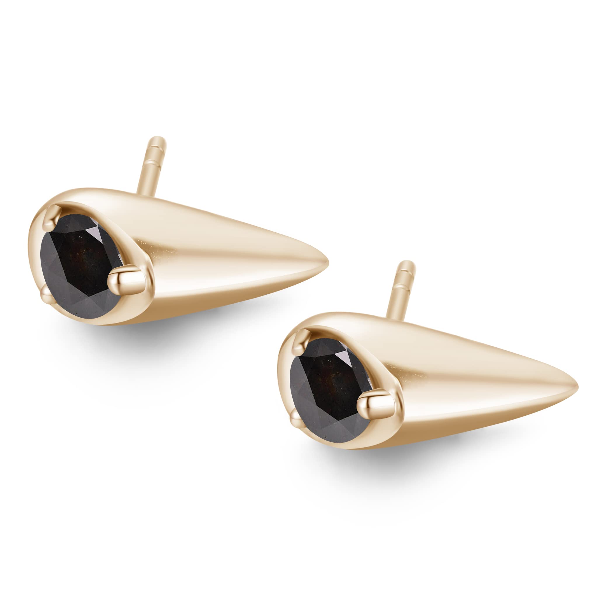 Black Diamond Stud Earrings - Small Drop Dainty Stackable Earrings for Multiple Piercings - April Birthstone Alternative with Black Tourmaline - Perfect for Everyday Wear, Special Occasions & Gift Giving