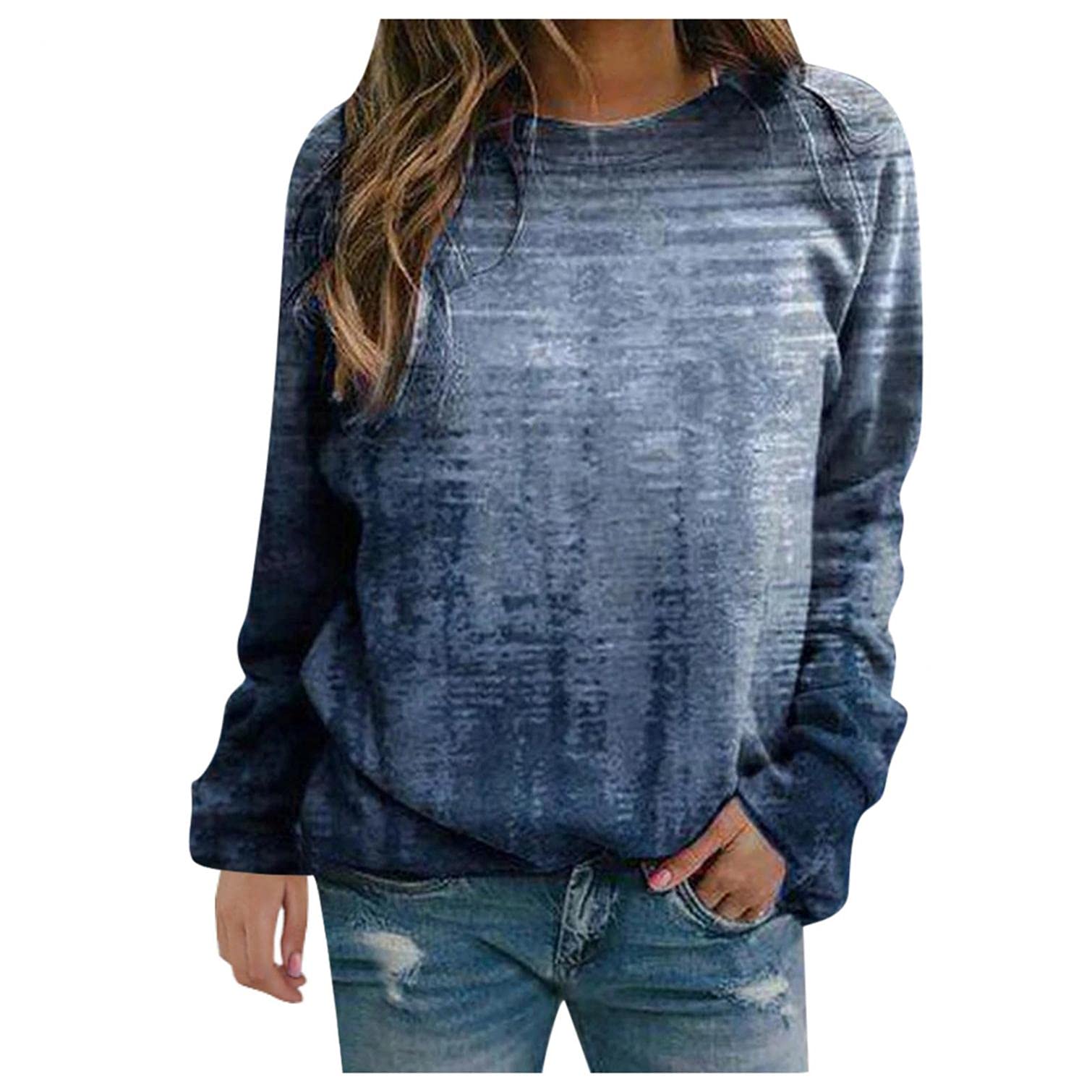 Women's Winter Graphic Print Sweatshirts - Fall Casual Loose Fit Tunic Tops & Comfy Blouses for Work, Travel and Daily Wear