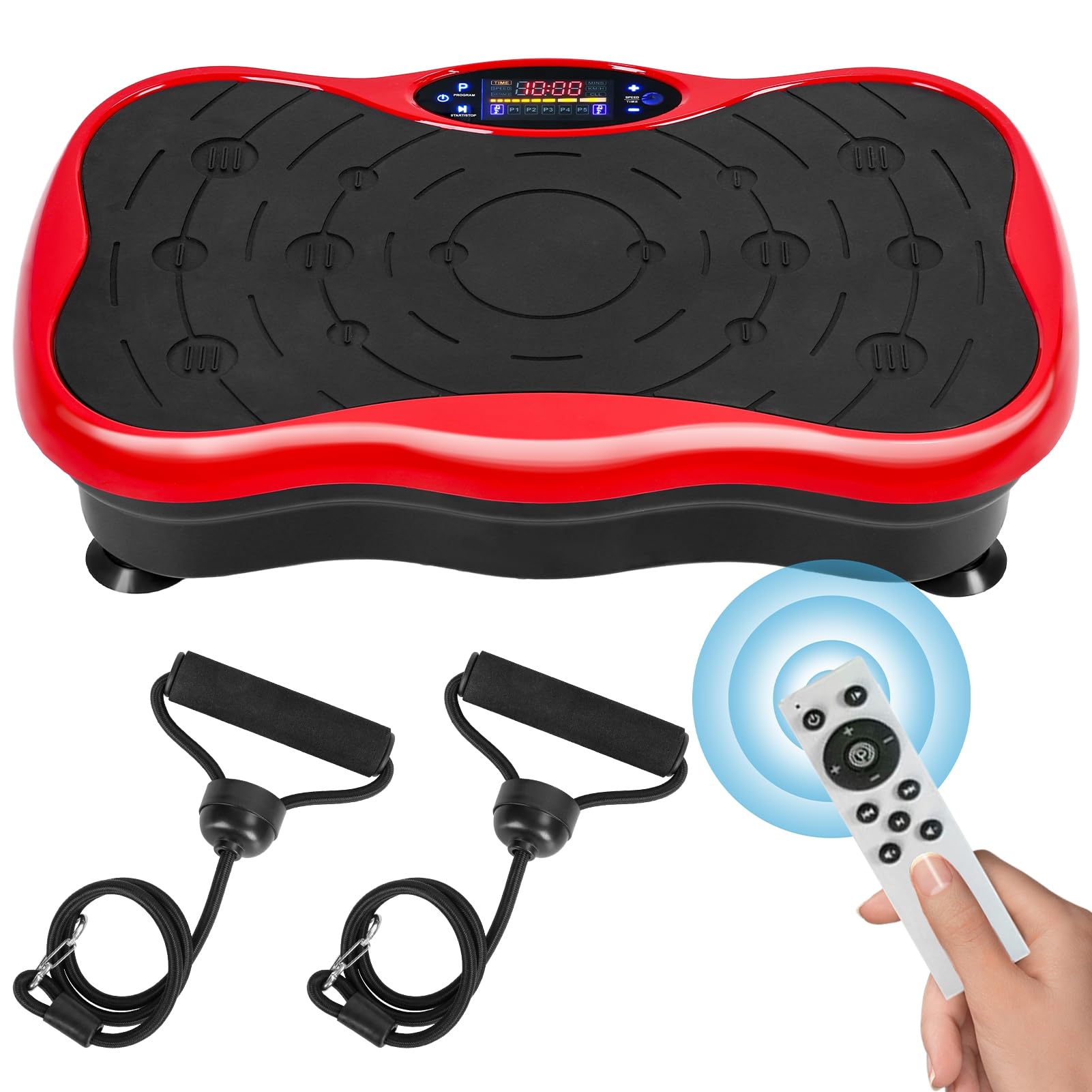 **Whole Body Vibration Plate Exercise Machine - Adjustable Speed, Resistance Bands & LED Touch Screen - Compact Home Gym Equipment for Weight Loss, Muscle Toning & Recovery - Perfect for Home Workouts, Fitness Training & Physical Therapy**