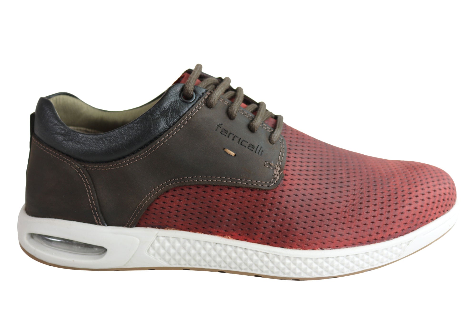 Ferricelli Burke Men's Genuine Leather Lace-Up Casual Shoes - Handcrafted in Brazil - Perfect for Office, Dating & Everyday Wear