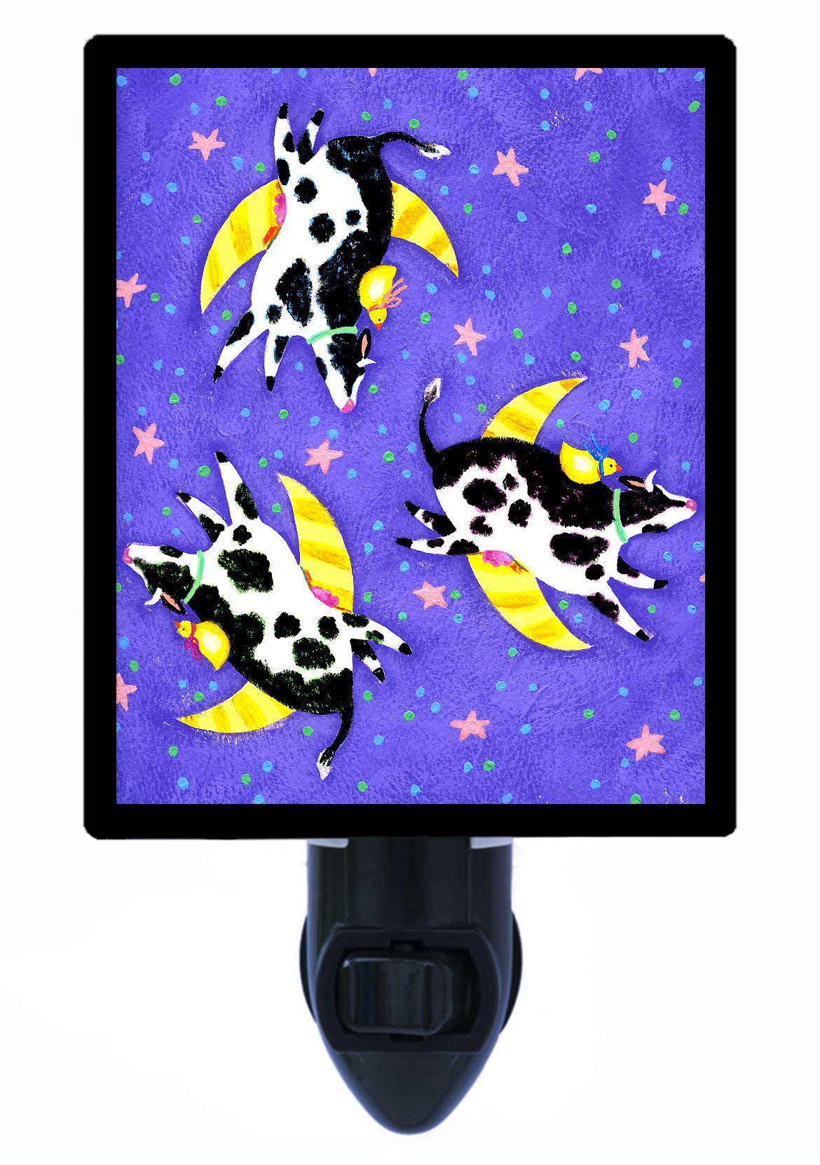 Cute Cow Jumping Over The Moon LED Night Light for Kids - Nursery Room Decor, Bedtime Soother & Sleep Aid for Babies & Toddlers
