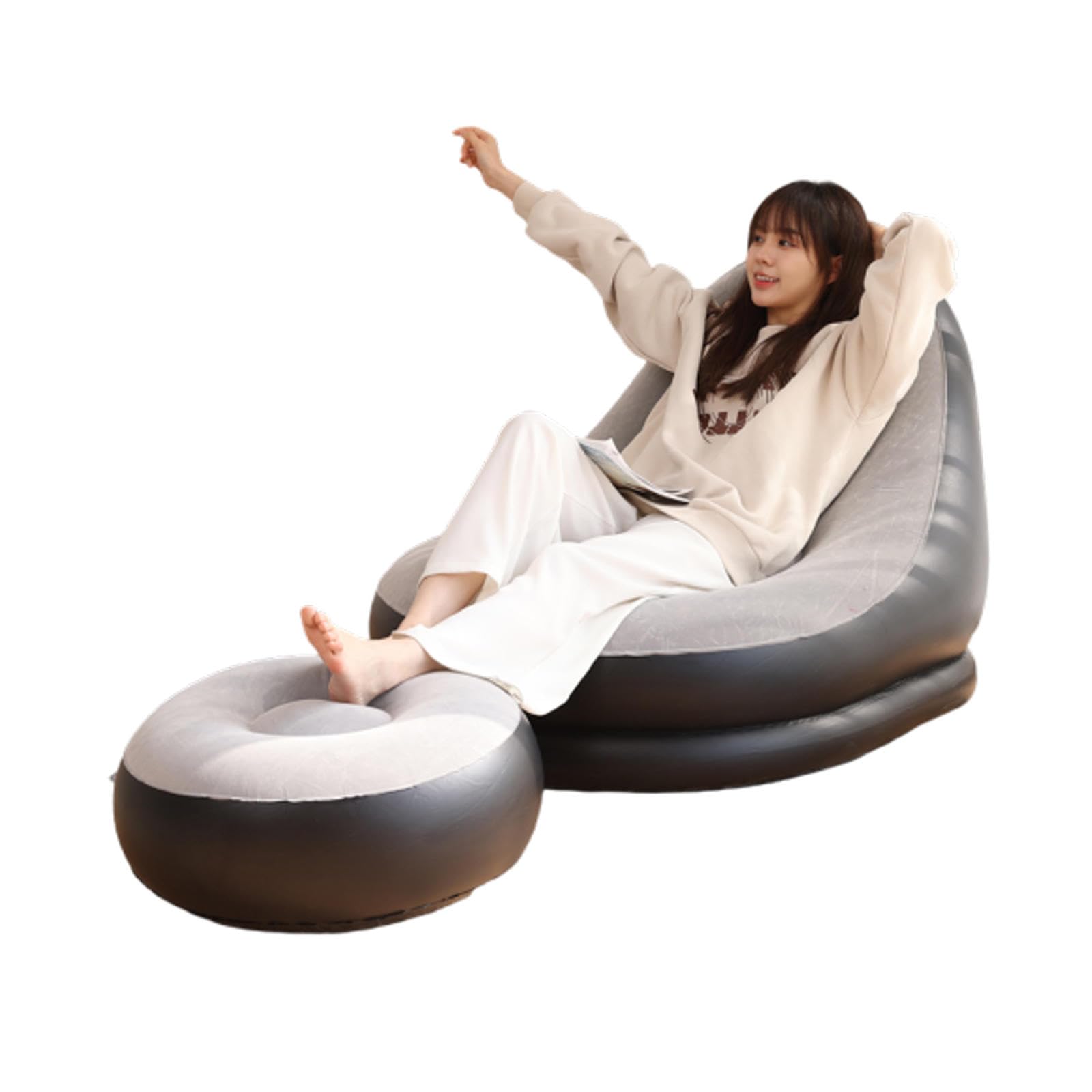Inflatable Single Sofa - Portable Folding Lounge Chair for Living Room, Bedroom, Balcony & Garden | Perfect for Relaxing, Napping & Outdoor Lounging