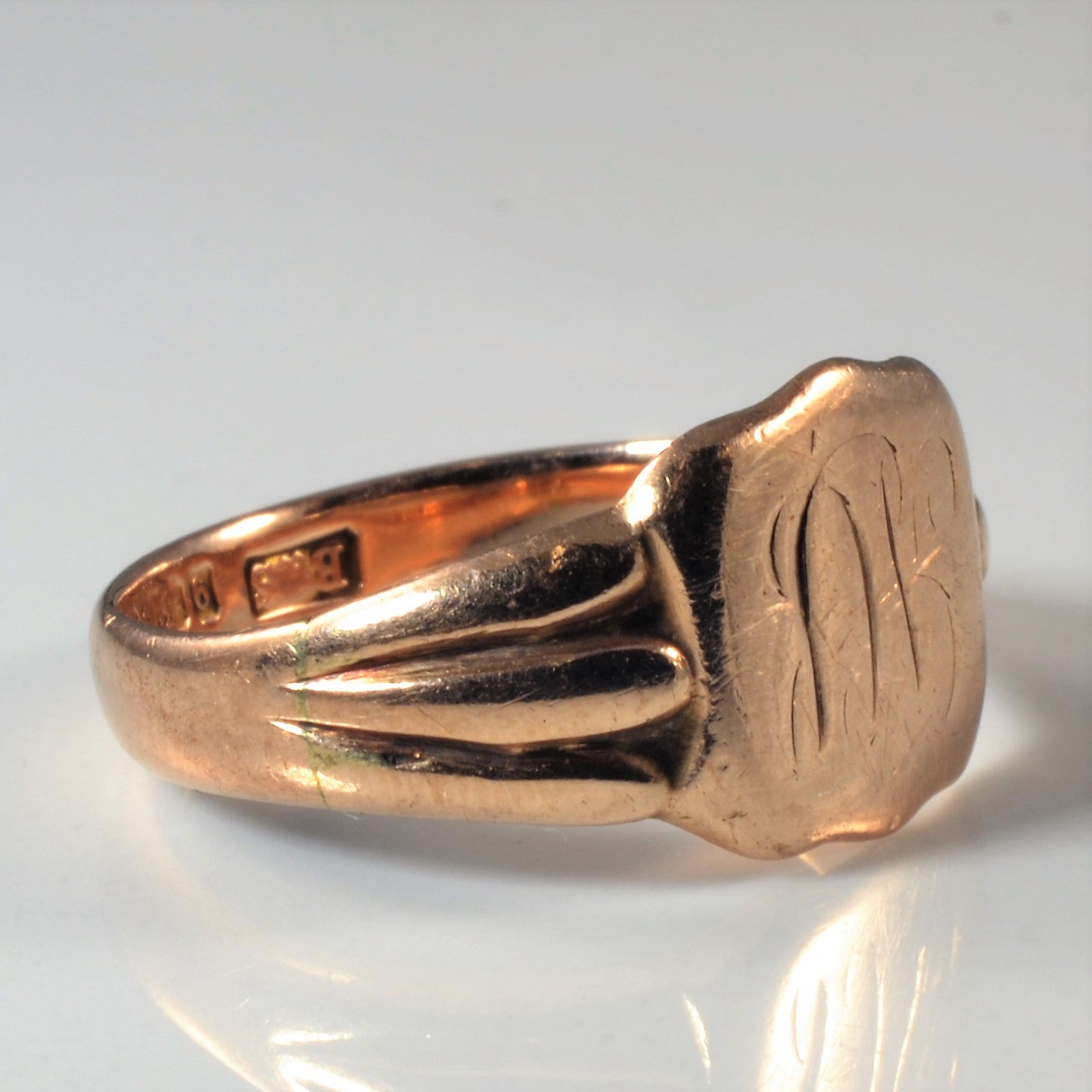 Personalized 'MB' Initial Signet Ring for Men & Women - Size 8.25 - Elegant Engraved Monogram Jewelry Gift for Anniversary, Wedding, Birthday - Perfect for Everyday Wear & Special Occasions