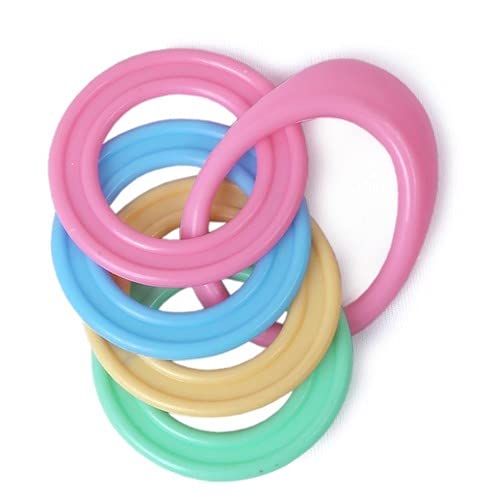 Organic Silicone Baby Teether for 6-12 Months | BPA-Free Teething Toy for Infants 3+ Months | Soothing Gum Relief | Multi-Color Set of 4 | Perfect for Home, Travel & Daycare Use