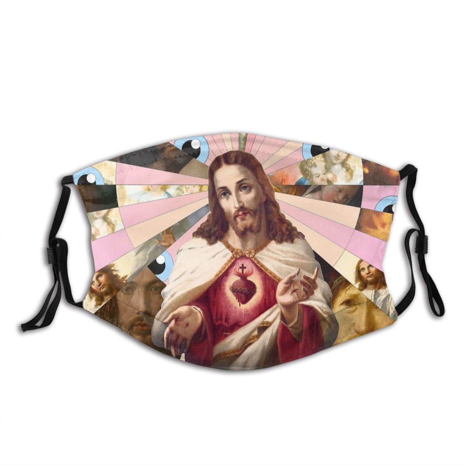 Christian Cross Jesus Face Mask - Washable, Reusable & Breathable Adjustable Bandana Balaclava for Men & Women - Perfect for Church, Outdoor Activities & Daily Protection