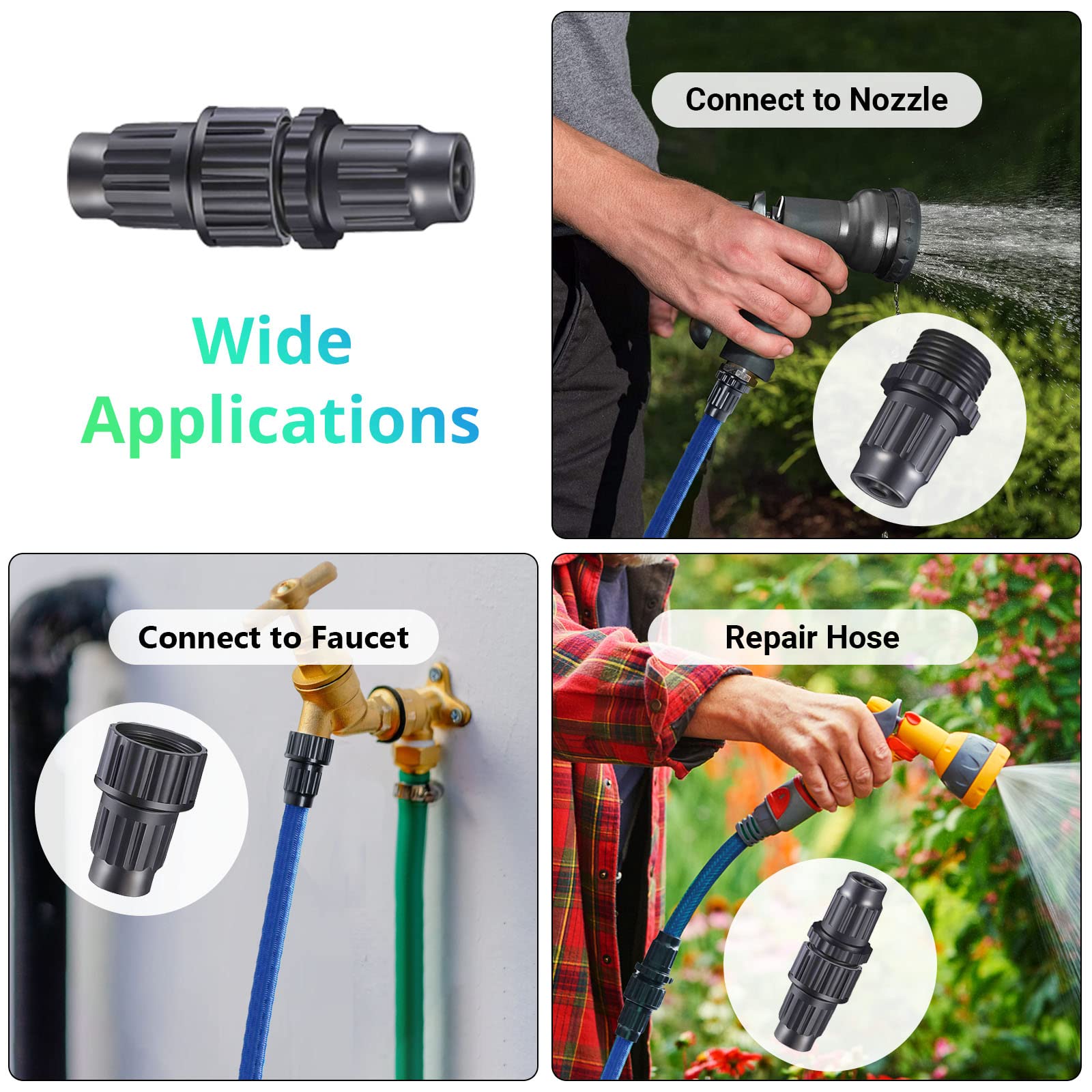 Expandable Garden Hose Repair Kit 4-Pack for Outdoor Watering
