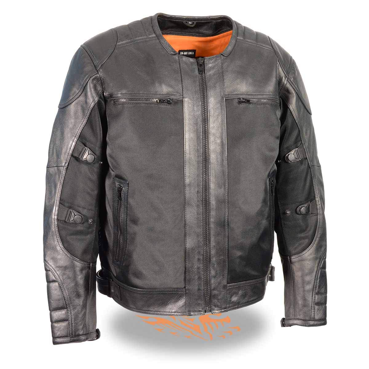 Milwaukee Performance Men's Mesh & Leather Scooter Jacket - Lightweight, Breathable & Durable for Motorcycle Riding & Urban Commuting
