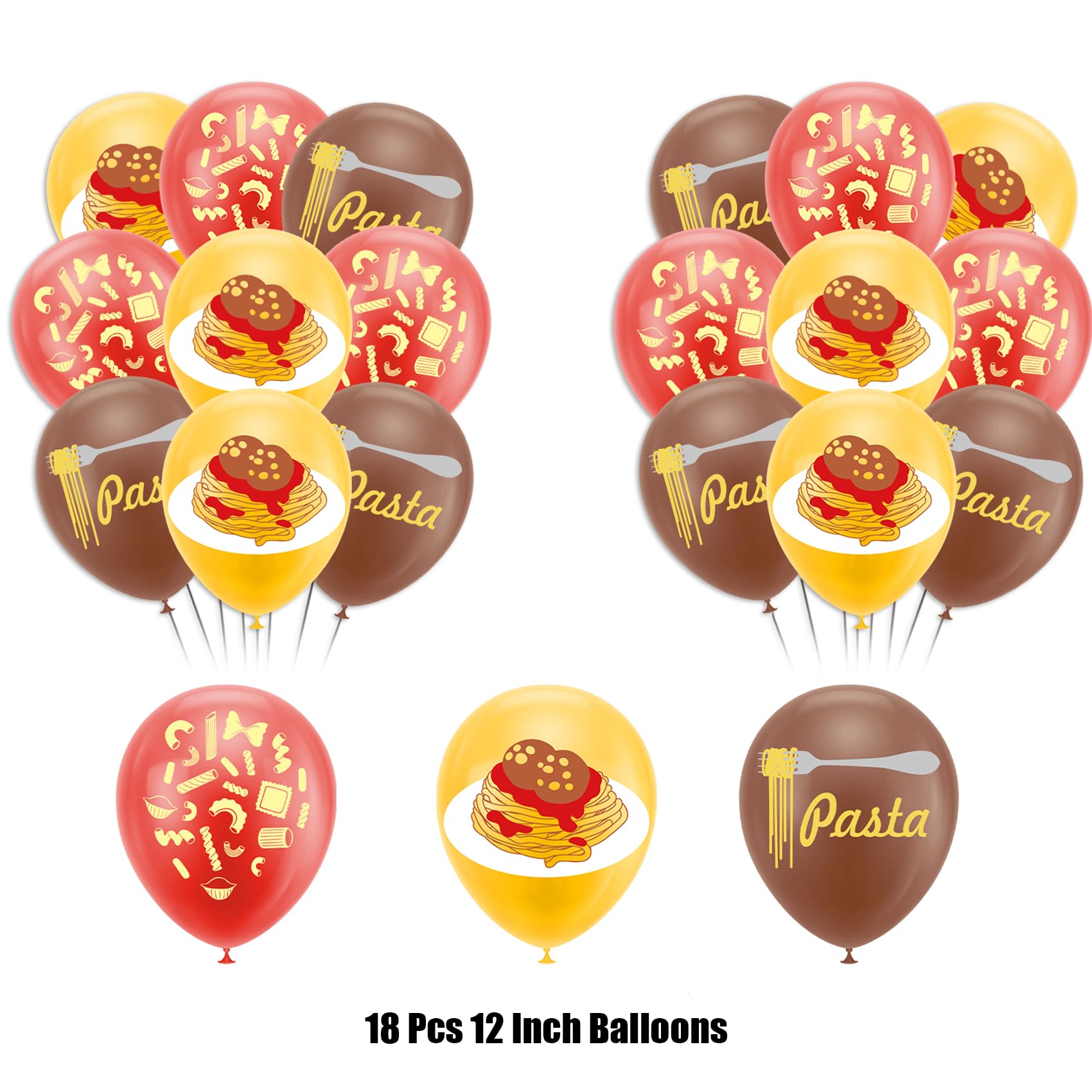Pasta Party Decorations Set - Spaghetti Birthday Party Supplies with Happy Birthday Banner, Cake Topper, Cupcake Toppers, Hanging Swirls & Balloons - Perfect for Italian-Themed Birthday Parties, Pasta Lover Celebrations & Fun Family Gatherings