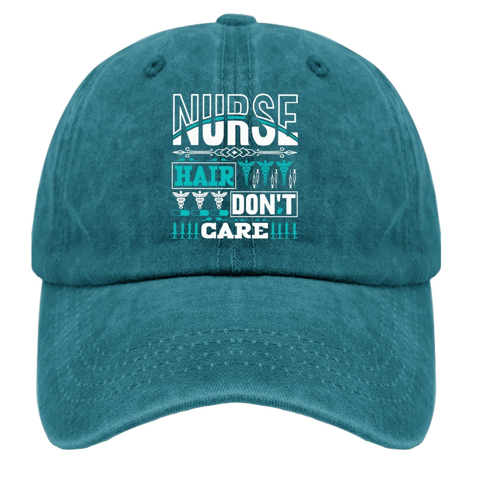 Yimapingchuan Nurse Hair Don't Care Baseball Caps for Women - Aesthetic Washed Snapback Adjustable Hat for Travel, Outdoor & Casual Wear