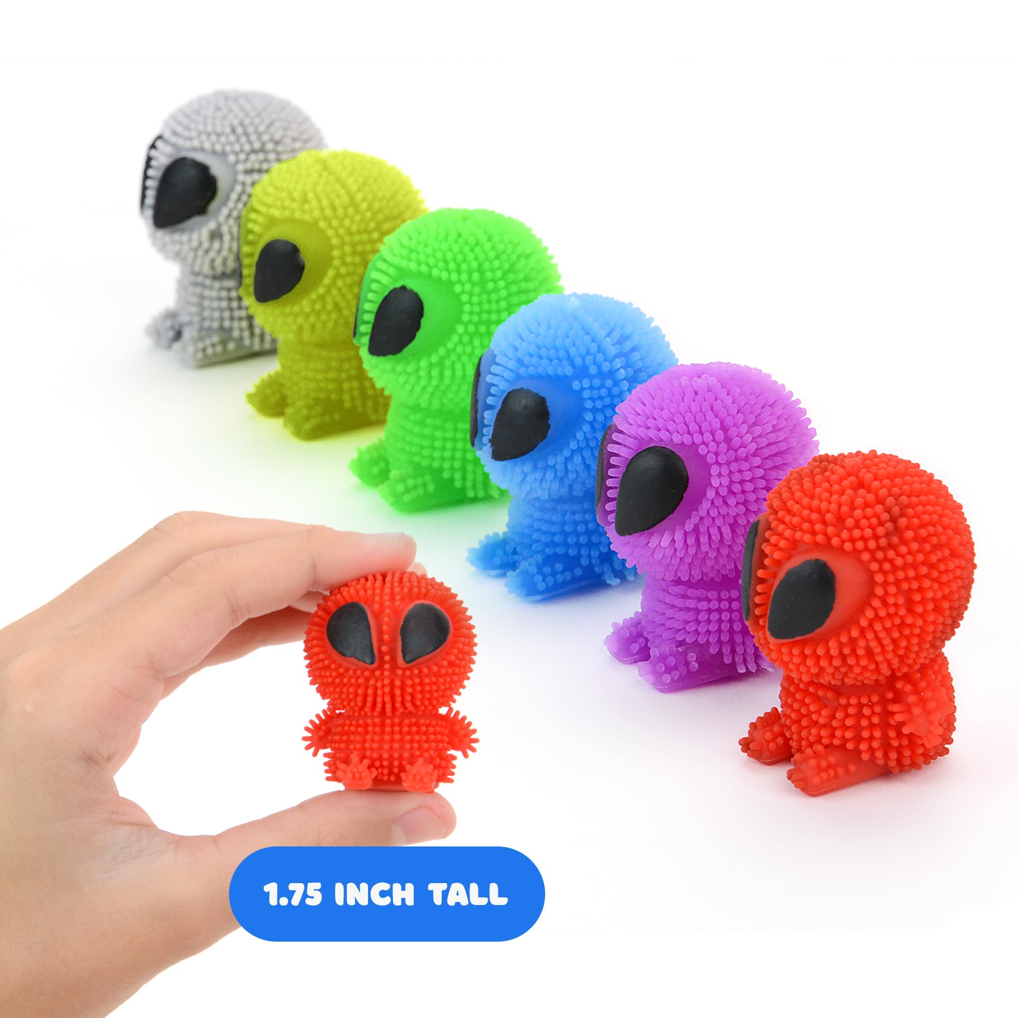 Alien Squishy Toys for Kids - 24 Pack Mini Puffer Balls for Party Favors & Easter Gifts