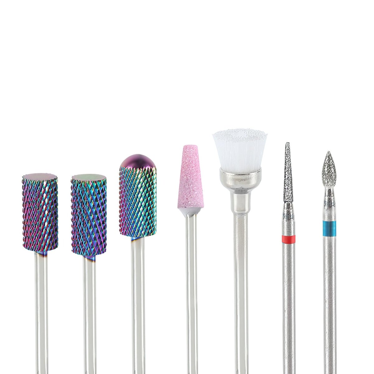 7 Pcs Professional Nail Drill Bits Kit for Acrylic & Gel Nails - Diamond & Carbide Bits for Manicure, Pedicure & Nail Art - Perfect for Home & Salon Use