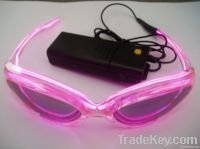 Night Glow Glasses with Pink Light Effect - Fun LED Party Glasses for Raves, Concerts, Halloween & Night Events