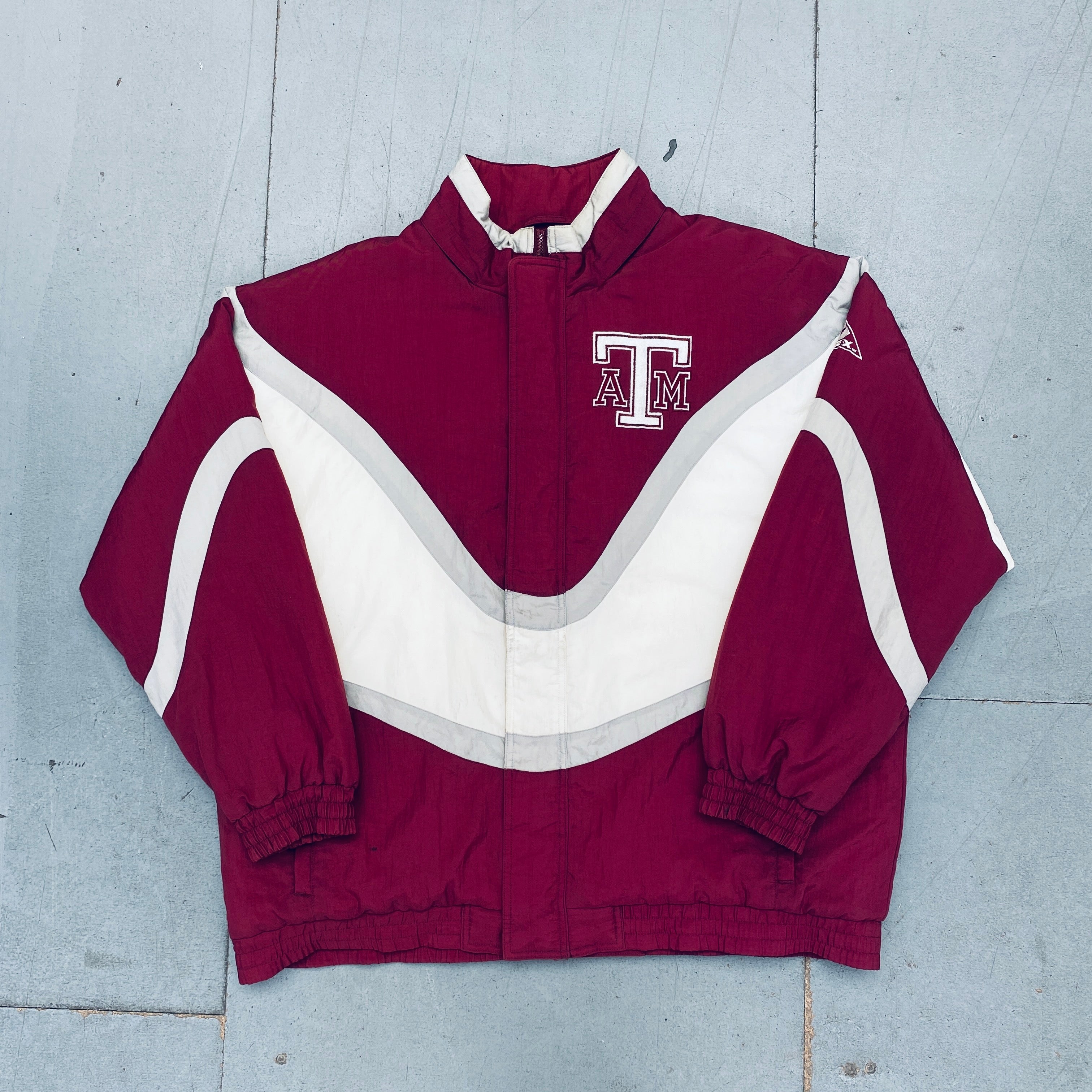 Texas A&M Aggies 1990s Vintage Apex One Ice Cream Man Wave Full-Zip Jacket - XL | Retro College Fan Gear for Game Day & Casual Wear