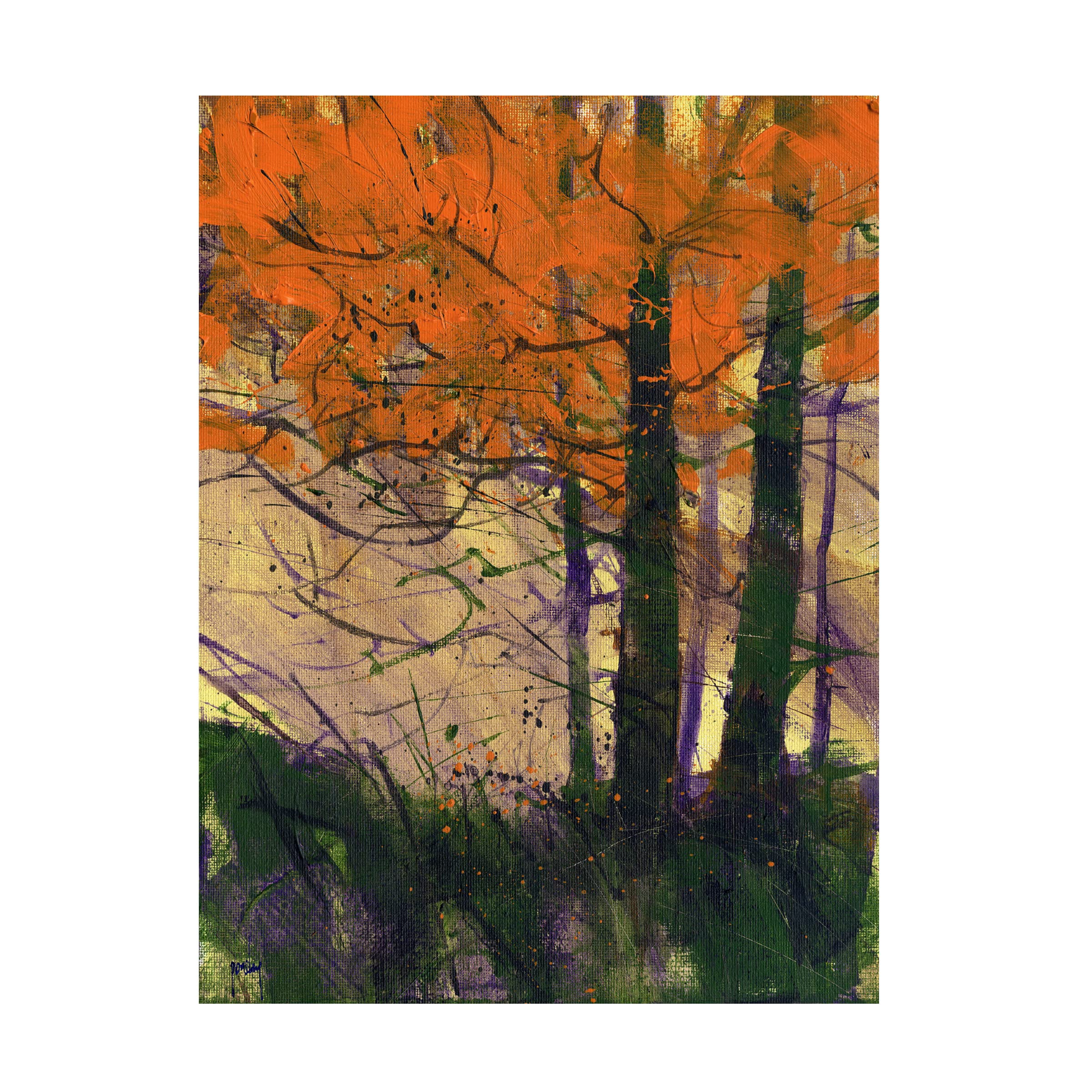 Paul Bailey 'Flame' Canvas Wall Art Print - Modern Abstract Painting for Living Room, Bedroom & Office Decor | Trademark Fine Art Collection