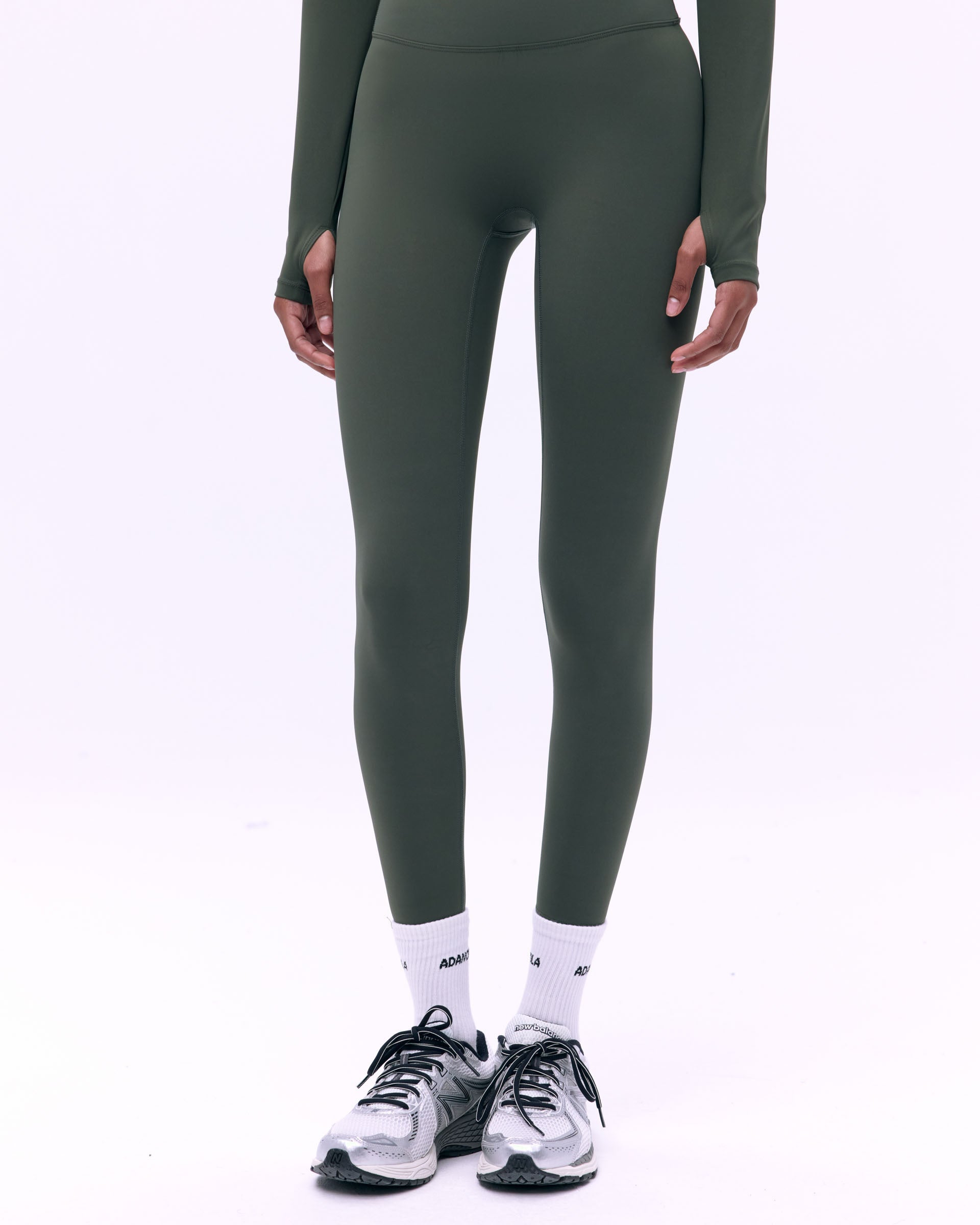 Premium High-Waisted Yoga Leggings for Women - Dark Olive Green, Comfortable & Stretchy Workout Pants for Running, Gym & Lounge
