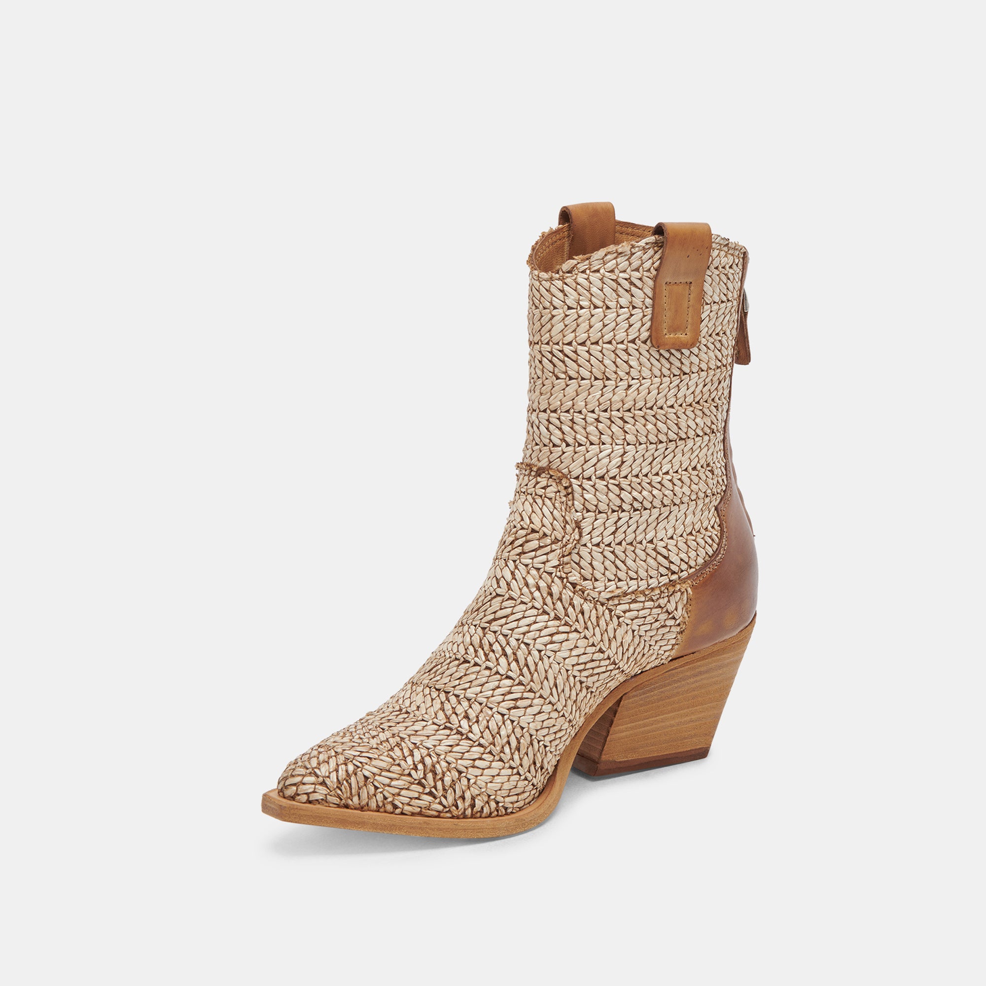 TEXIN Women's Brown Multi Raffia Booties - Comfortable Summer Sandals for Beach, Vacation & Casual Outings
