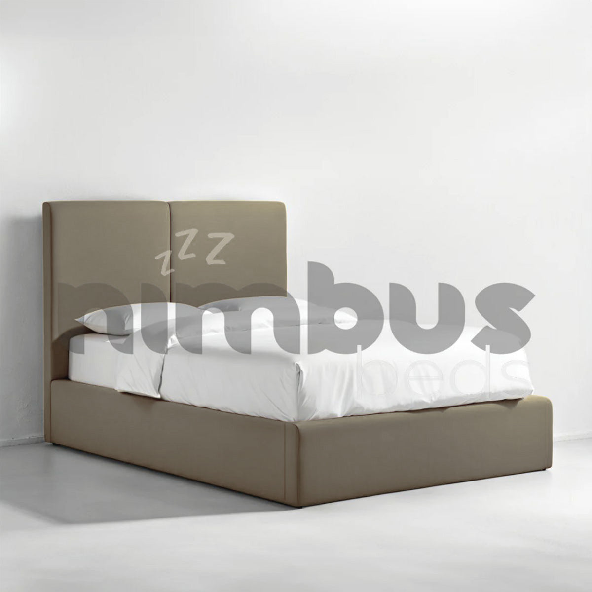 Modern Two Square Panel Bed Frame - Queen Size, Sturdy Wooden Platform Bed with Headboard & Footboard - Perfect for Bedrooms, Guest Rooms & Apartments