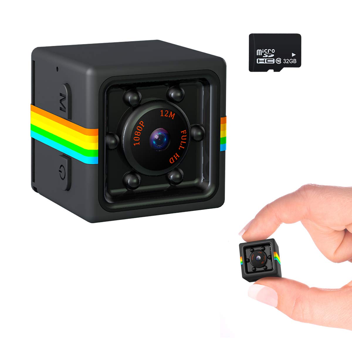 Mini Hidden Camera 1080P - Portable Spy Camera with 32GB Memory Card for Home Security, Nanny Cam, Indoor/Outdoor Surveillance - Perfect for Baby Monitoring, Office Security & Pet Watching